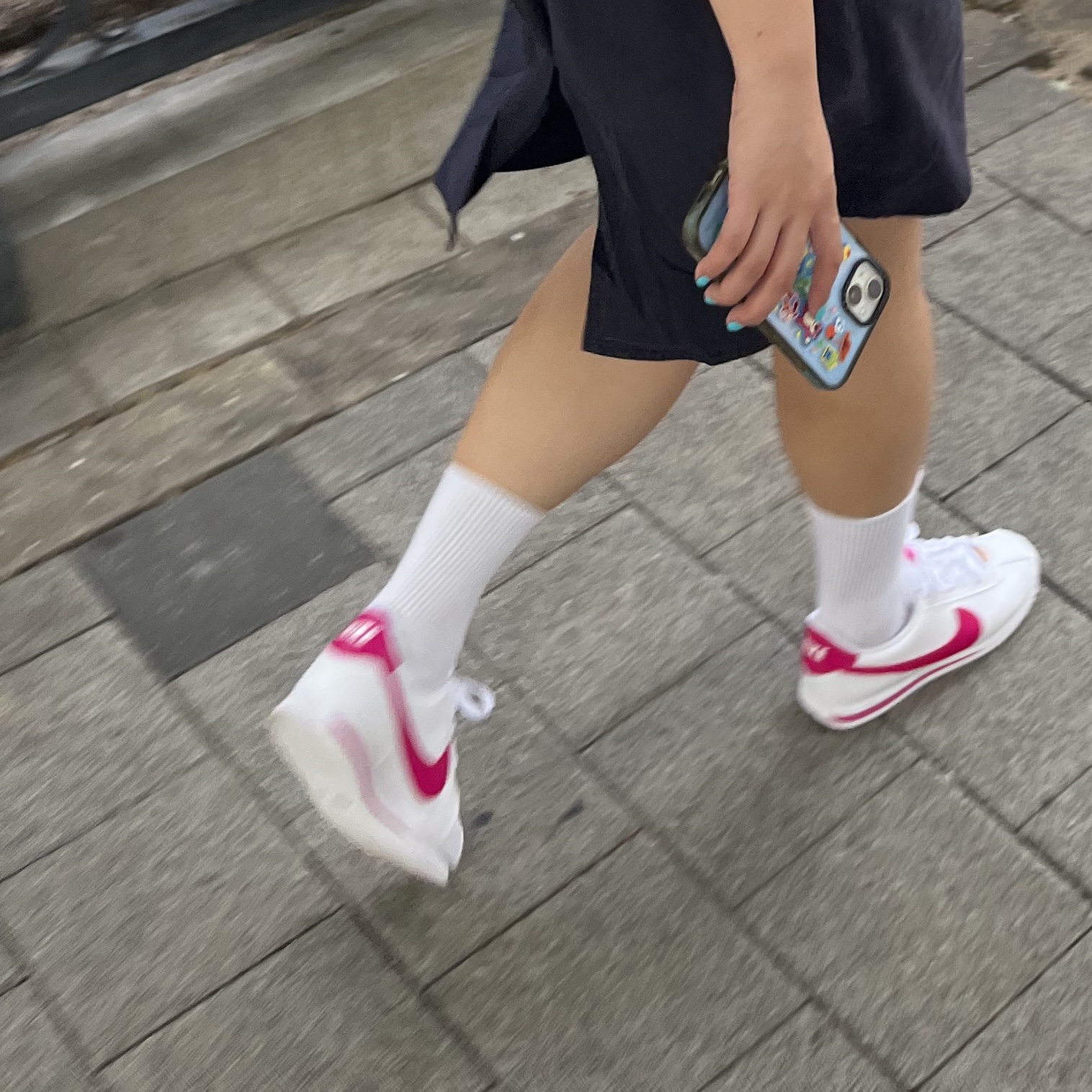 (GS) Nike Cortez Basic SL White Pink Prime 착용 스타일