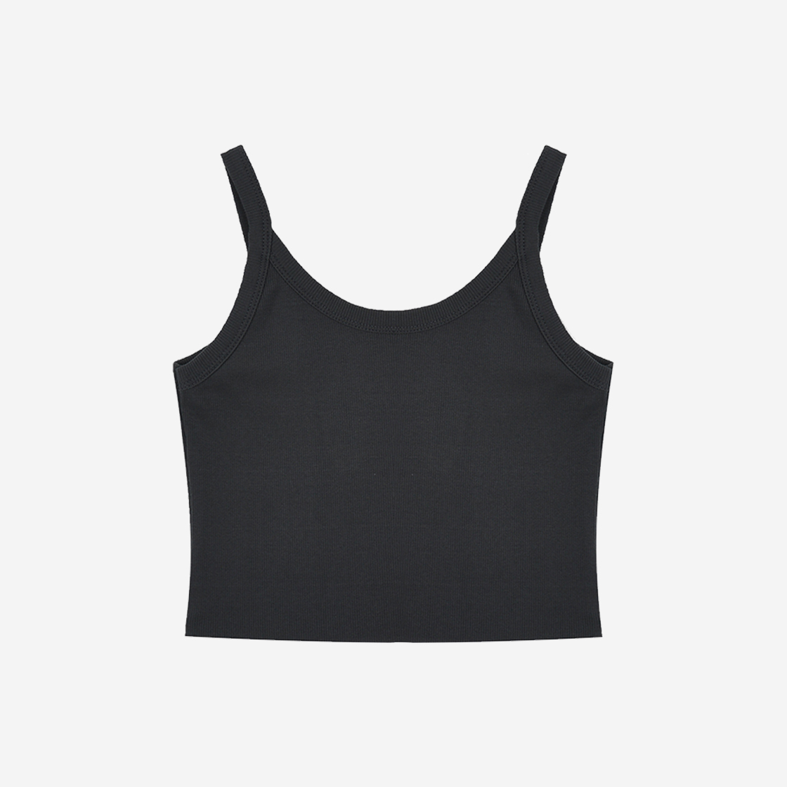 포르타 우먼 코튼 크롭 슬리브리스 탑 차콜