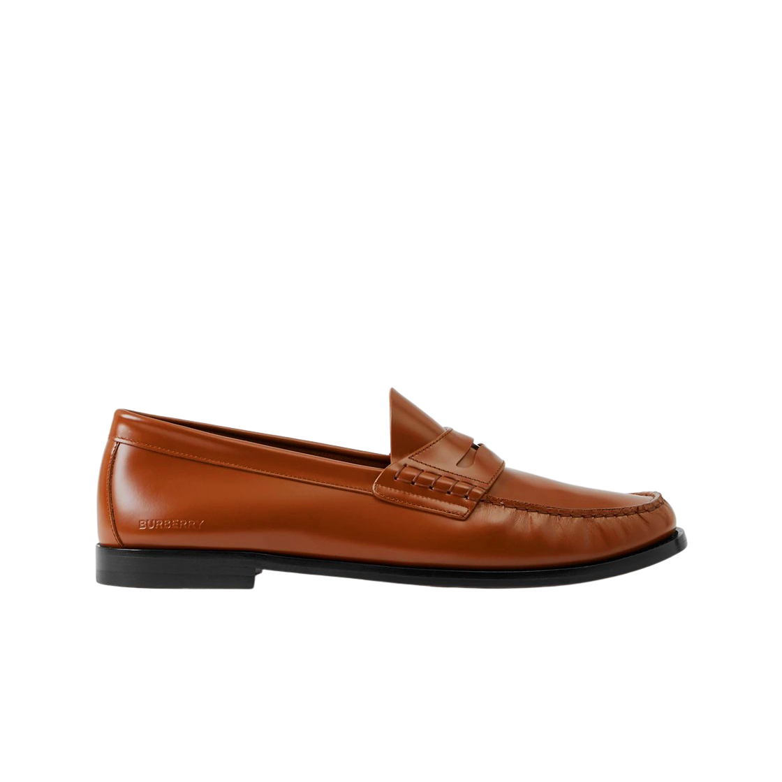 버버리 코인 디테일 레더 페니 로퍼 웜 오크 브라운(Burberry Coin Detail Leather Penny Loafers Warm Oak Brown) - 1