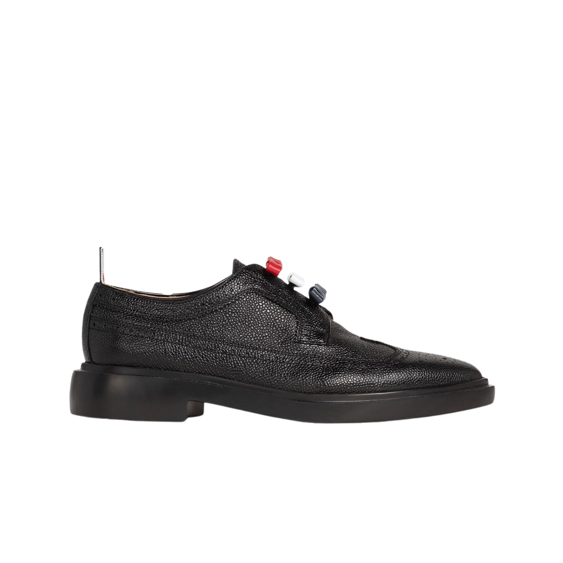 (W) 톰브라운 페블 그레인 3보우 롱윙 브로그 블랙((W) Thom Browne Pebble Grain 3-Bow Longwing Brogue Black) - 1