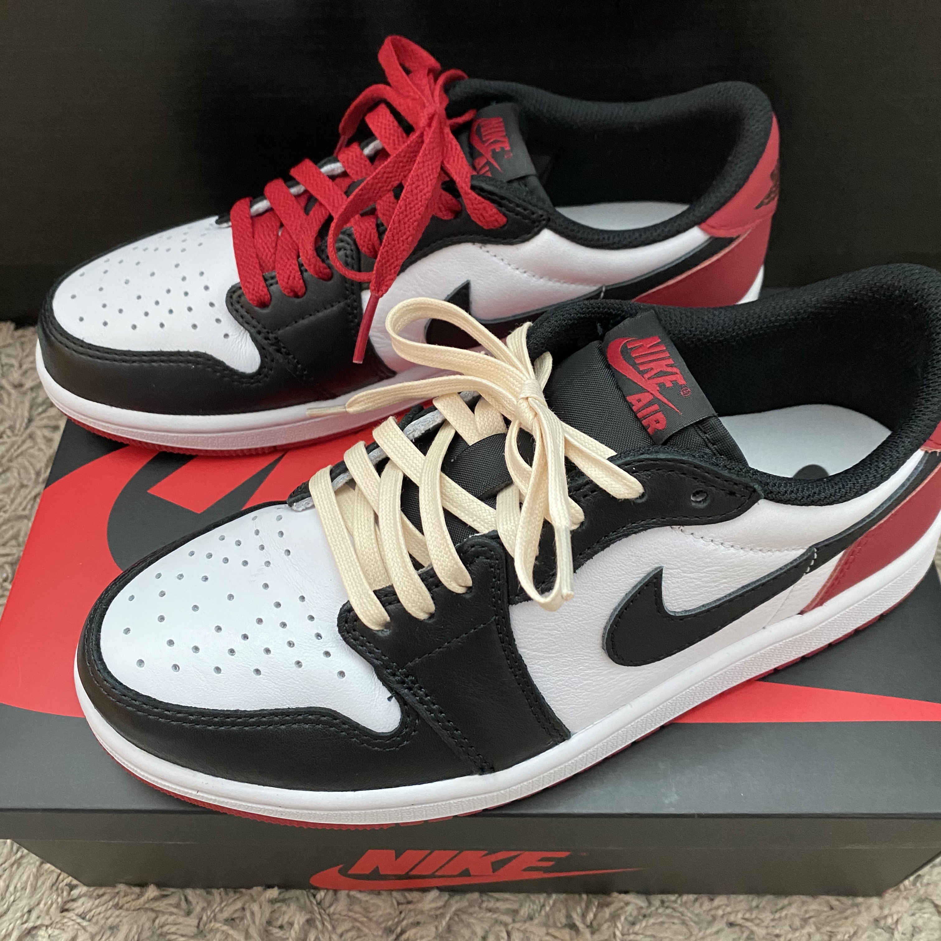 Jordan 1 Retro Low OG Black Toe 착용 스타일 - 1
