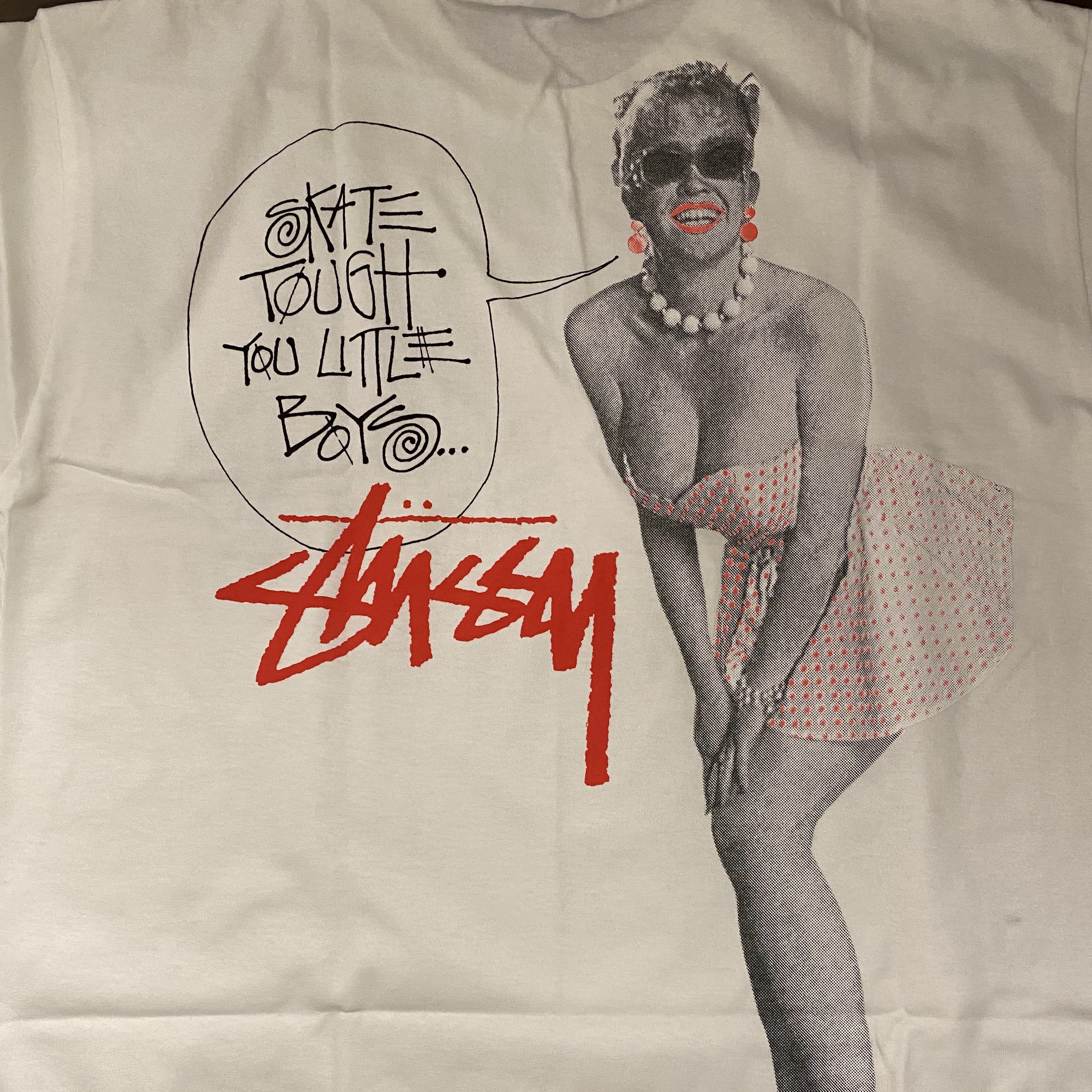 Stussy Skate Tough T-Shirt White 착용 스타일