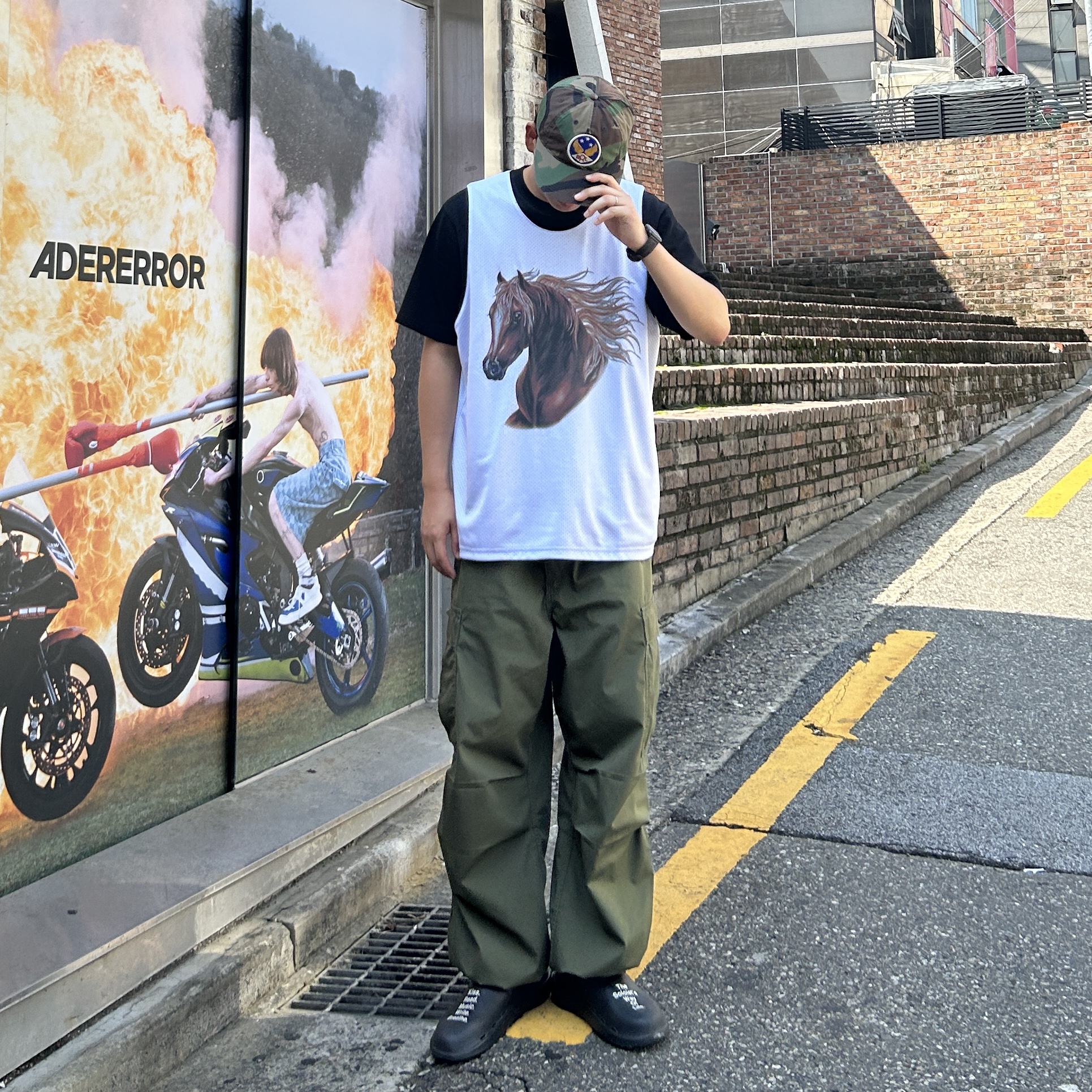 Double RL Garment Dyeing Twill Ball Cap Camouflage, Oofos x Takahiromiyashita The Soloist The Soloist's Way Of Life Clog Black White 착용 스타일