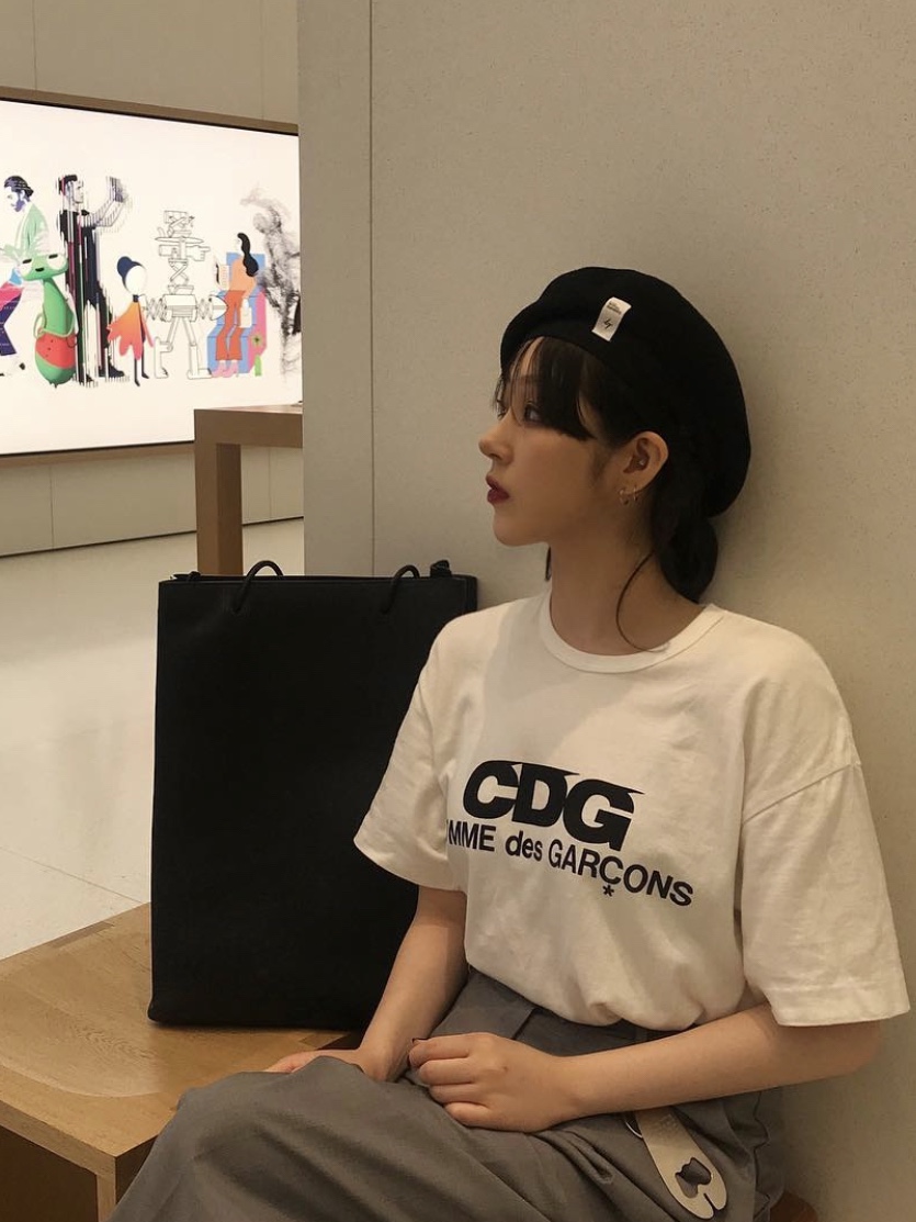 CDG Logo T-Shirt White, CDG Logo T-Shirt Black 착용 스타일