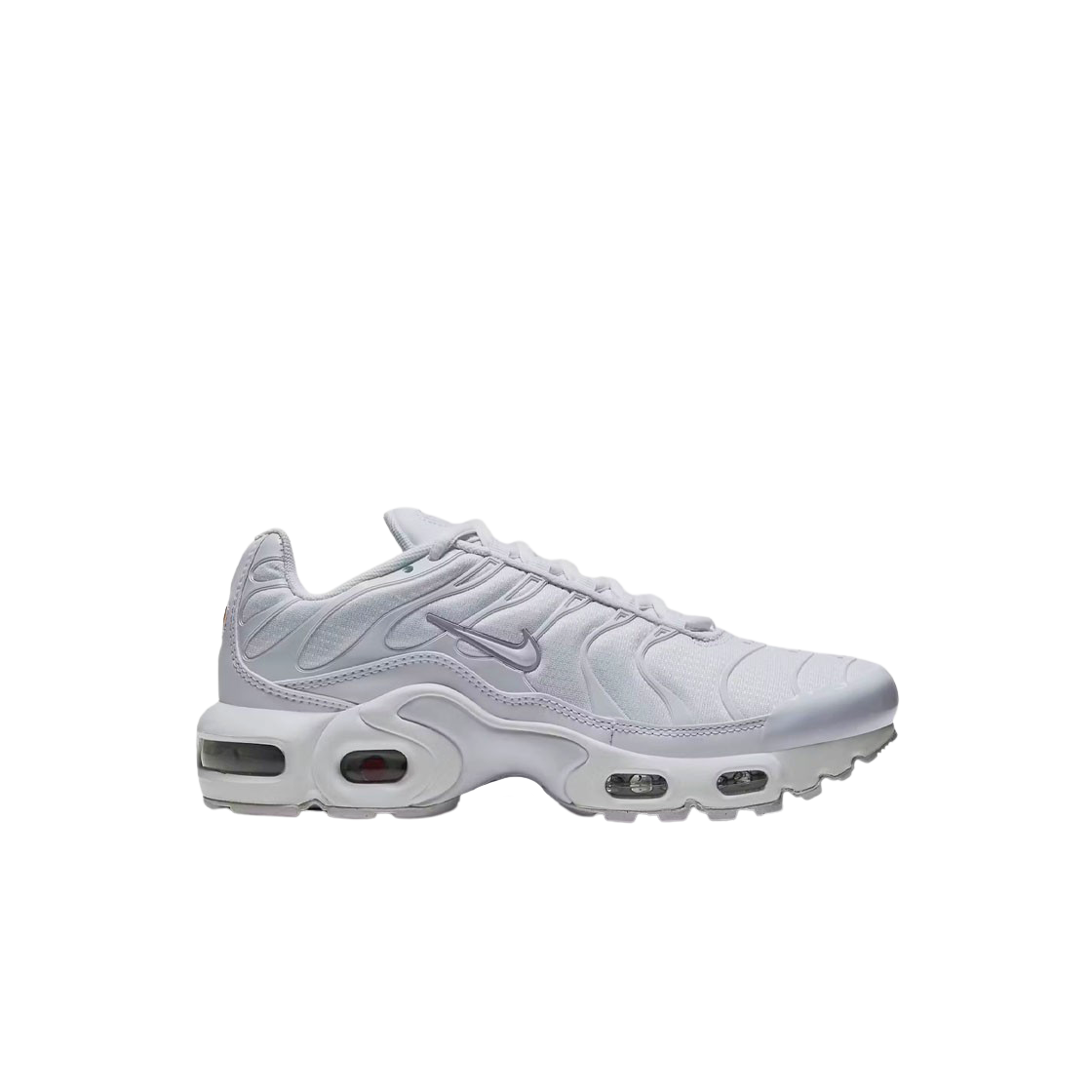 (GS) 나이키 에어맥스 플러스 화이트 메탈릭 실버((GS) Nike Air Max Plus White Metallic Silver) - 1