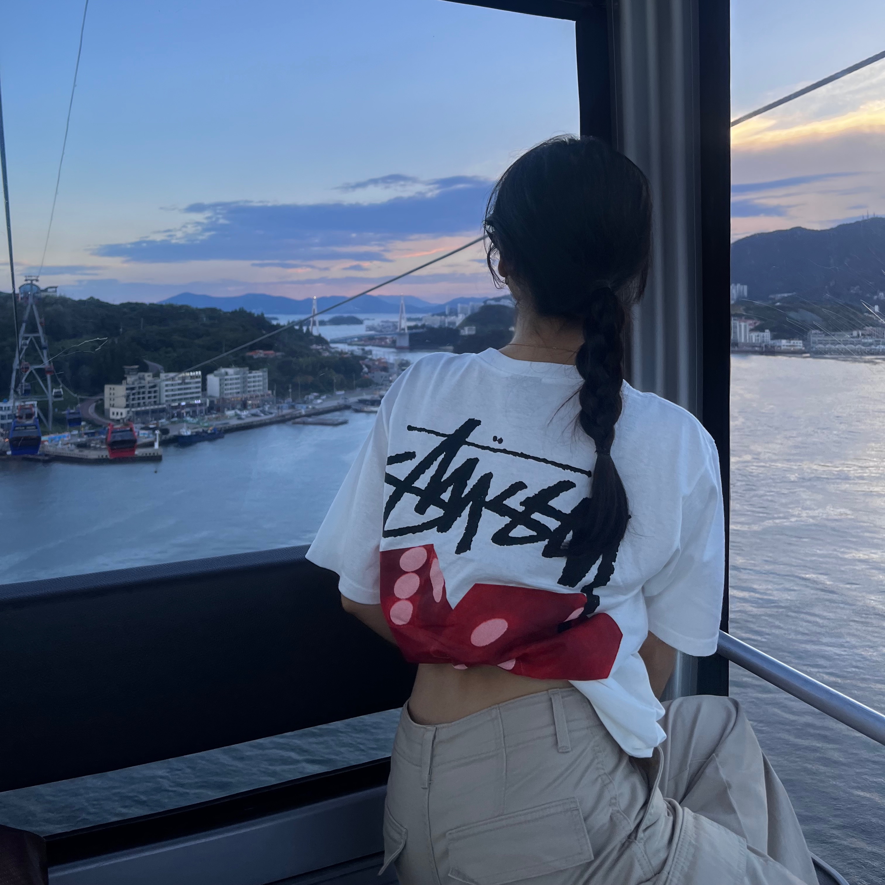 Stussy Diced Out T-Shirt White 착용 스타일 - 2