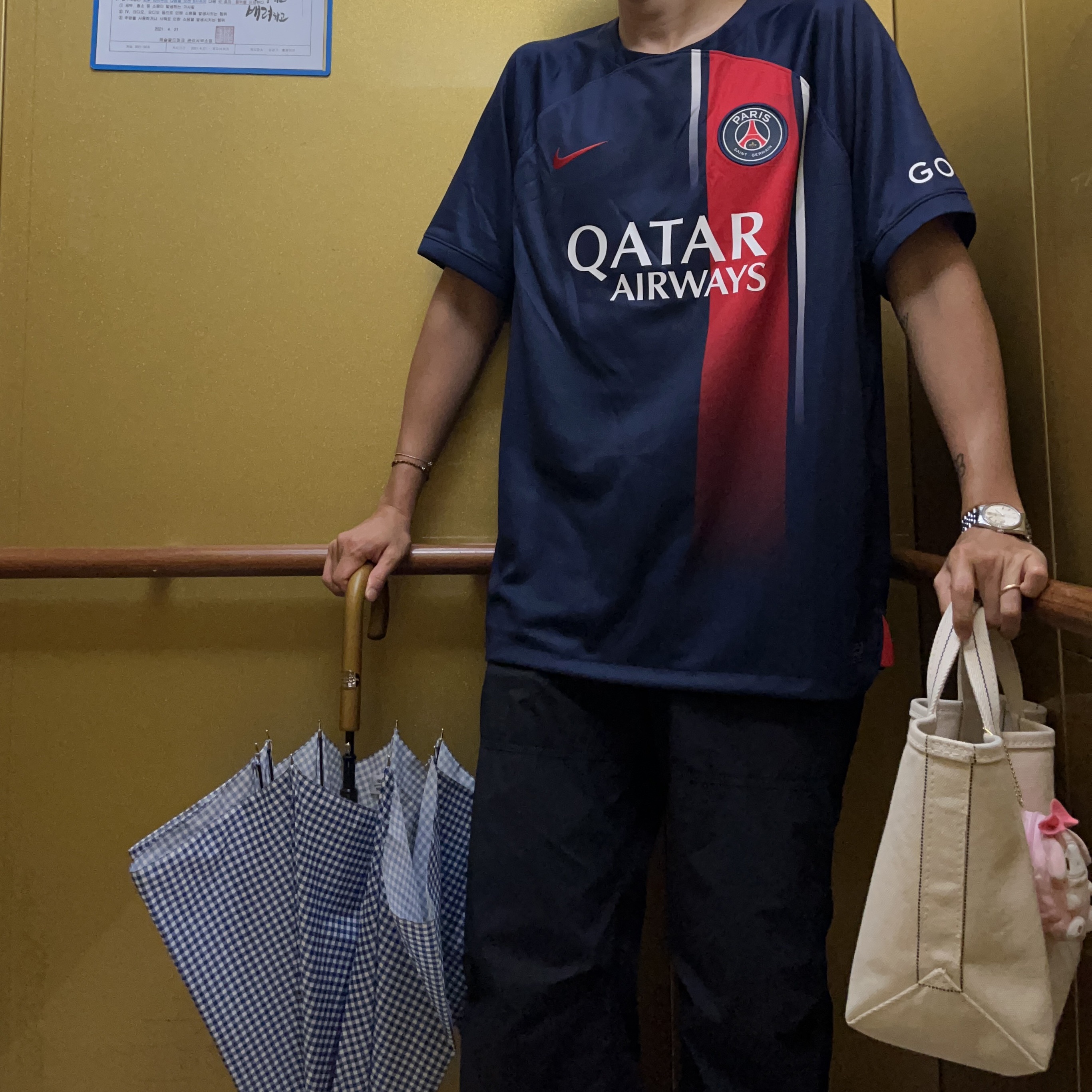 Nike Paris Saint-Germain 2023/24 Dri-Fit Stadium Home Jersey Midnight Navy (Non Marking Ver.) 착용 스타일