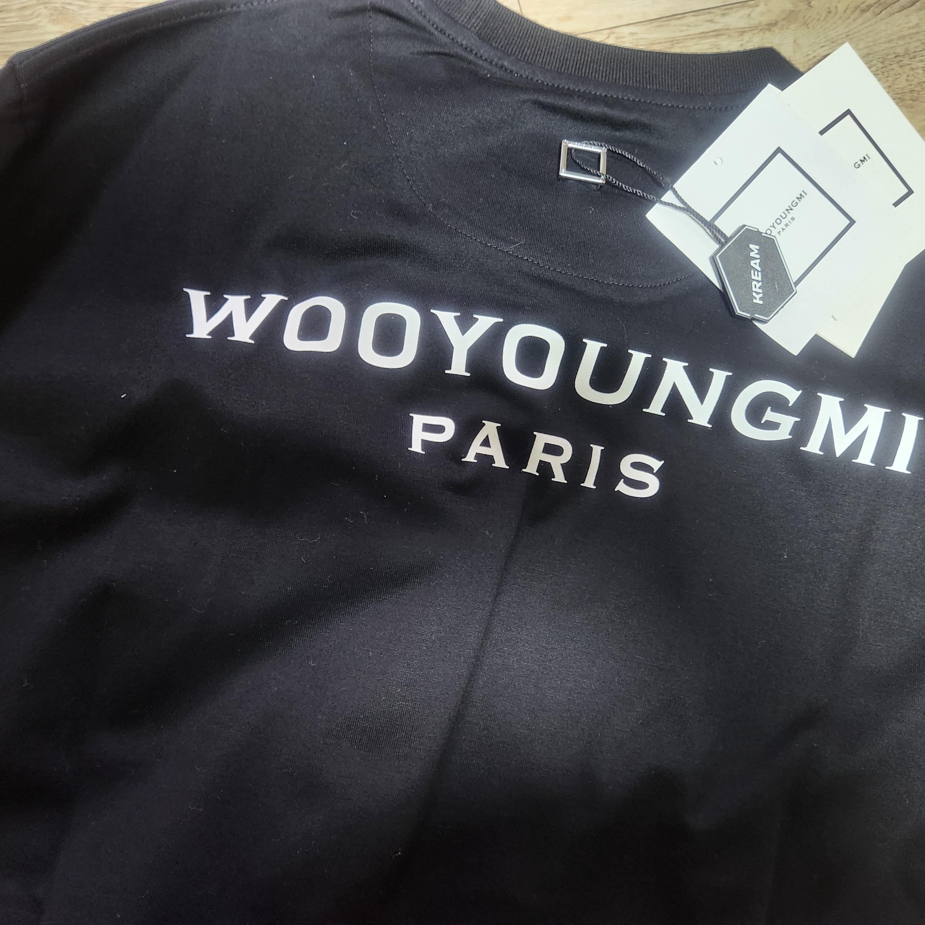 Wooyoungmi Cotton Back Logo T-shirt Black - 23SS 착용 스타일