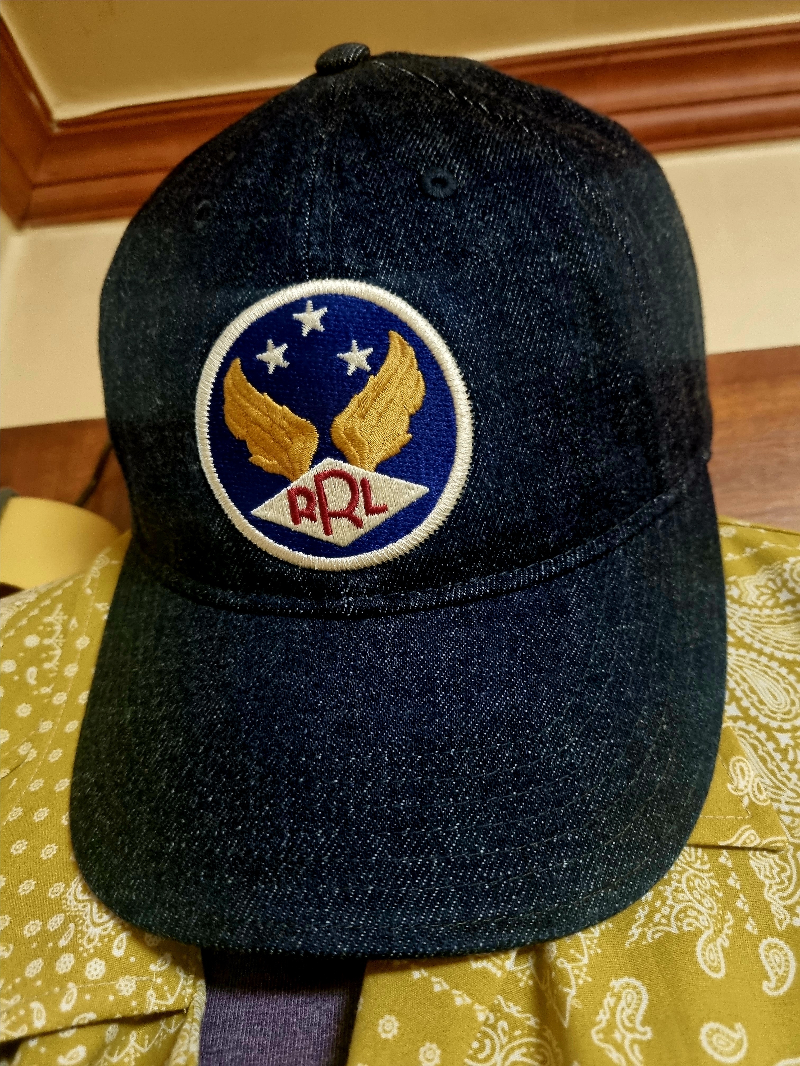 Double RL Garment Dyeing Twill Ball Cap Indigo 착용 스타일