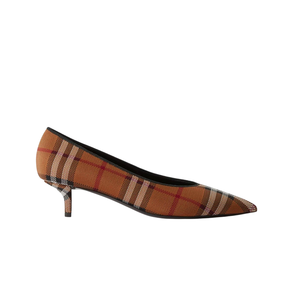 (W) 버버리 체크 포인트 토 펌프스 다크 버치 브라운((W) Burberry Check Point Toe Pumps Dark Birch Brown) - 1