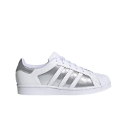 (W) Adidas Superstar White Silver Metallic