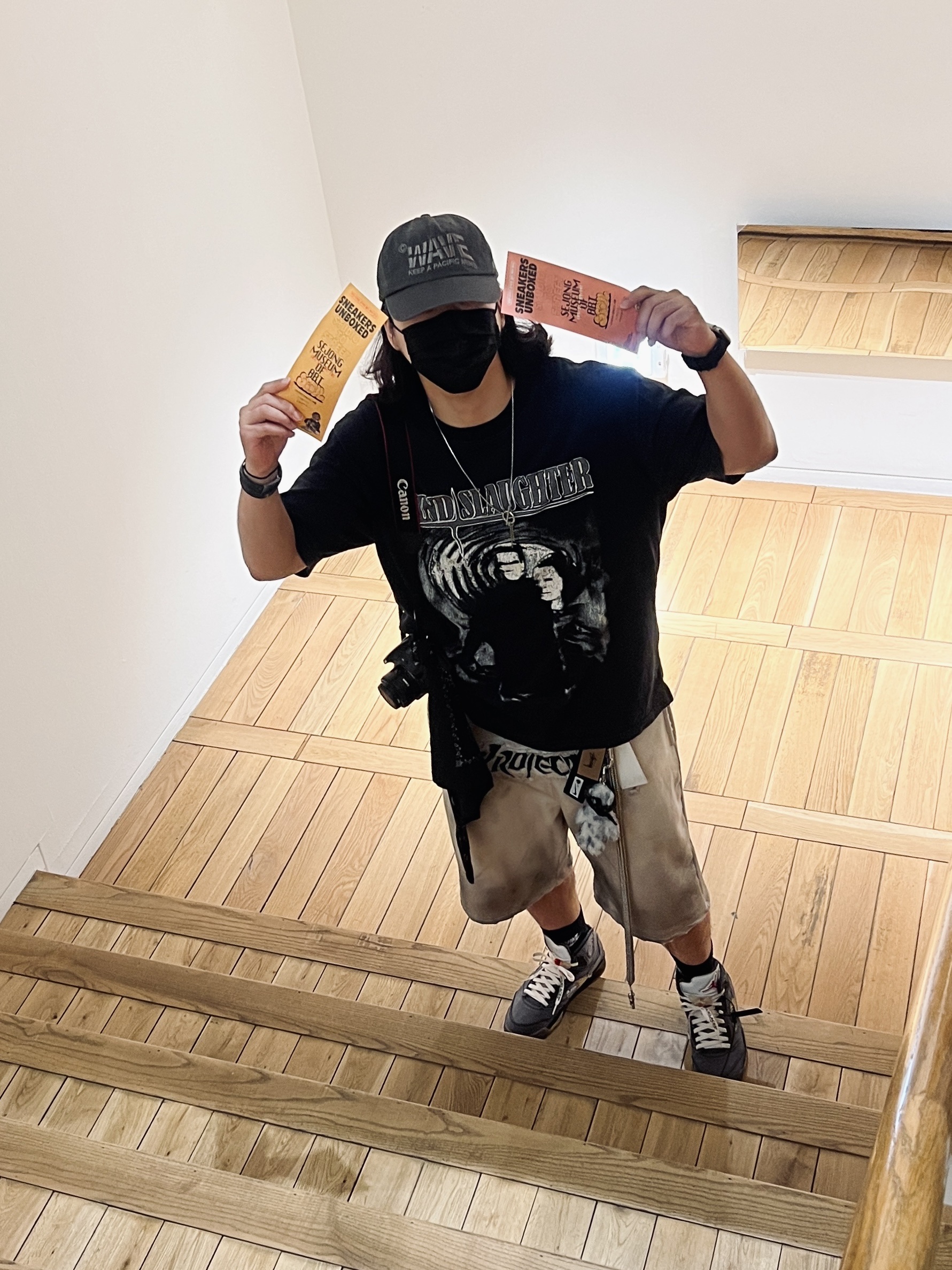 Project G/R Mind Slaughter Vintage Washeed T-Shirt Black, Project G/R Furious Logo Applique Shorts Grey - 10 Corso Como Exclusive 착용 스타일 - 2