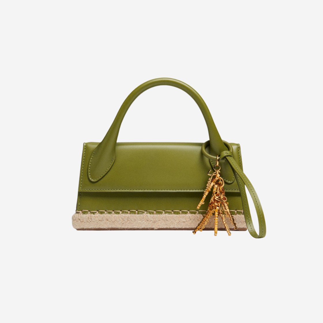 Jacquemus Le Chiquito Long Cordao Espadrille Signature Handbag Khaki 상세 이미지 1