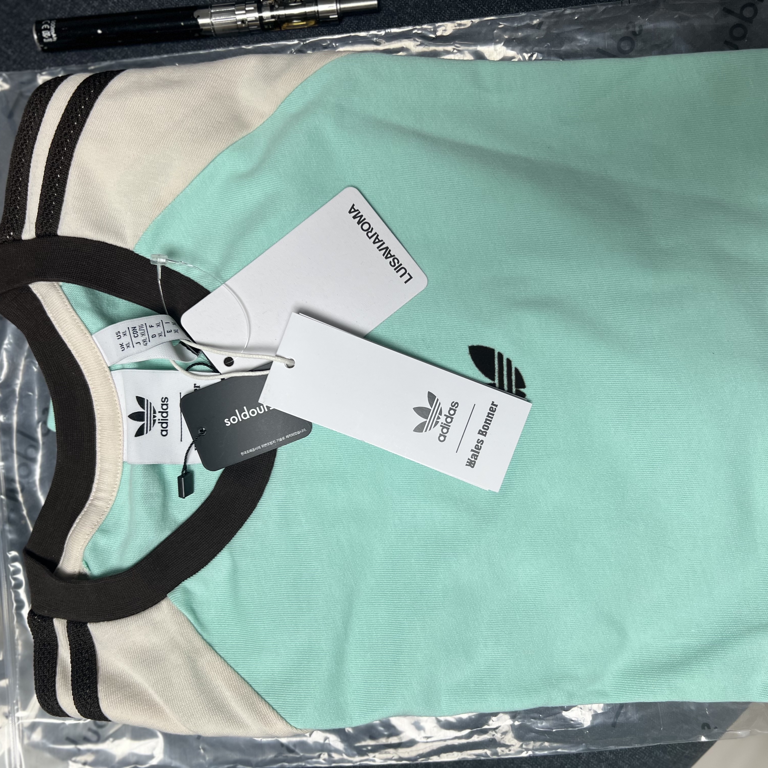 Adidas x Wales Bonner S/S T-Shirt Clear Mint - US Sizing 착용 스타일