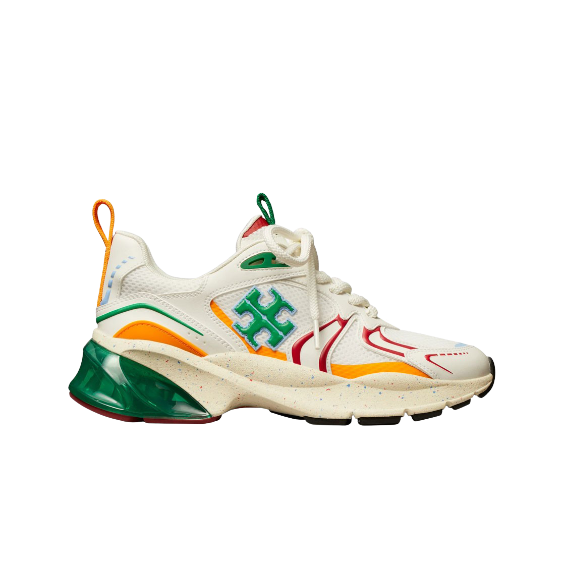 (W) 토리버치 굿 럭 테크 트레이너 뉴 아이보리 그린 오렌지((W) Tory Burch Good Luck Tech Trainer New Ivory Green Orange) - 1