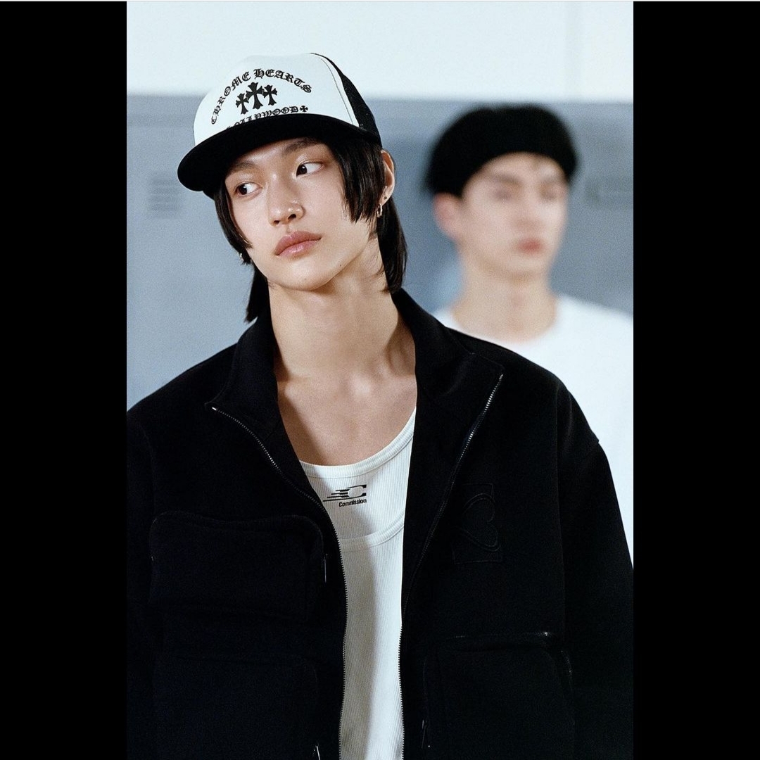 Chrome Hearts King Taco Foam Front Mesh Trucker Hat Black White 착용 스타일