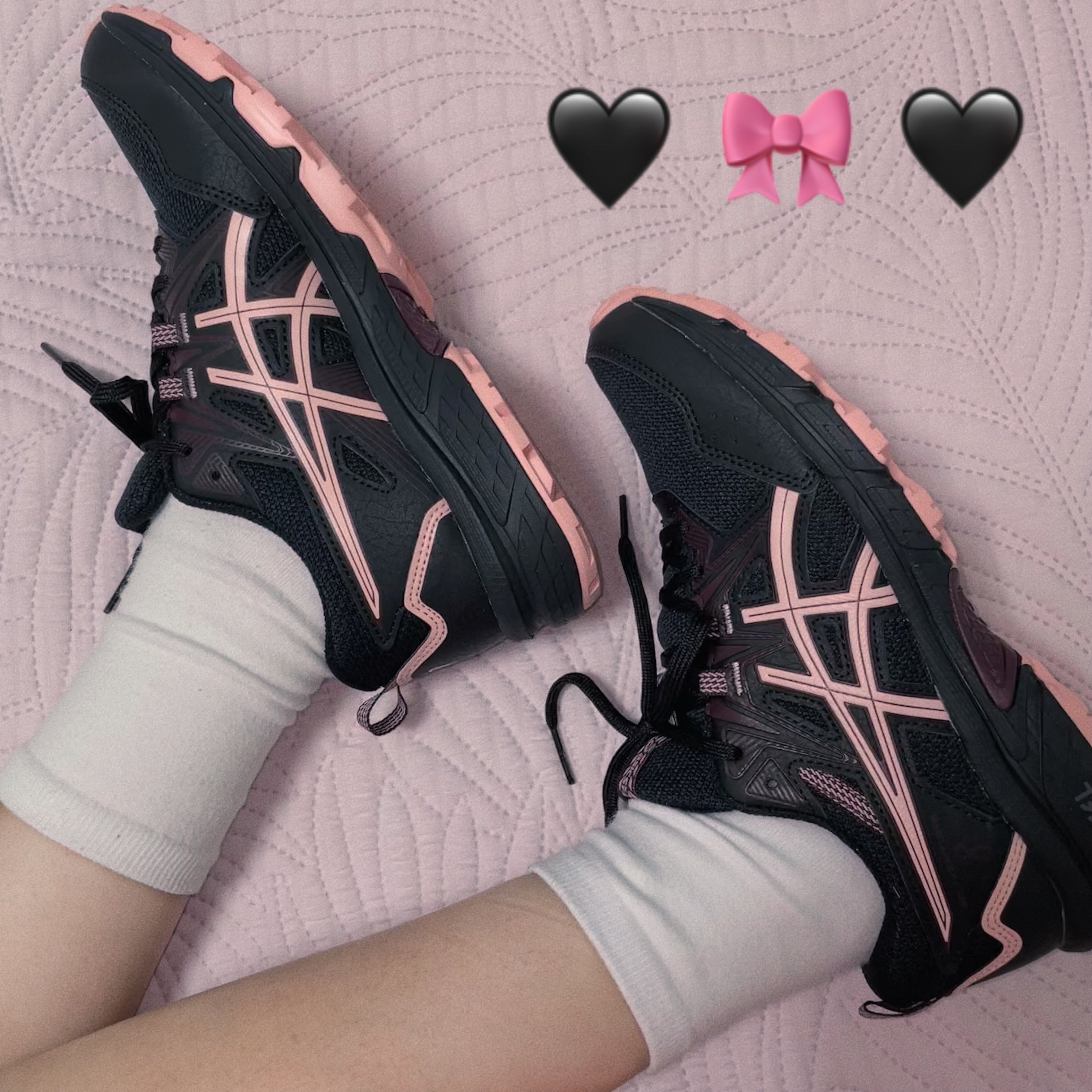 (W) Asics Gel-Venture 8 Black Frosted Rose 착용 스타일