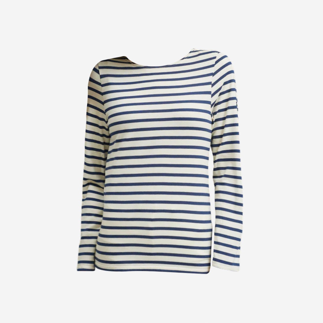 Saint James Minquiers Modern Striped Sailor Long Sleeve T-Shirt Ecru Marine 상세 이미지 1