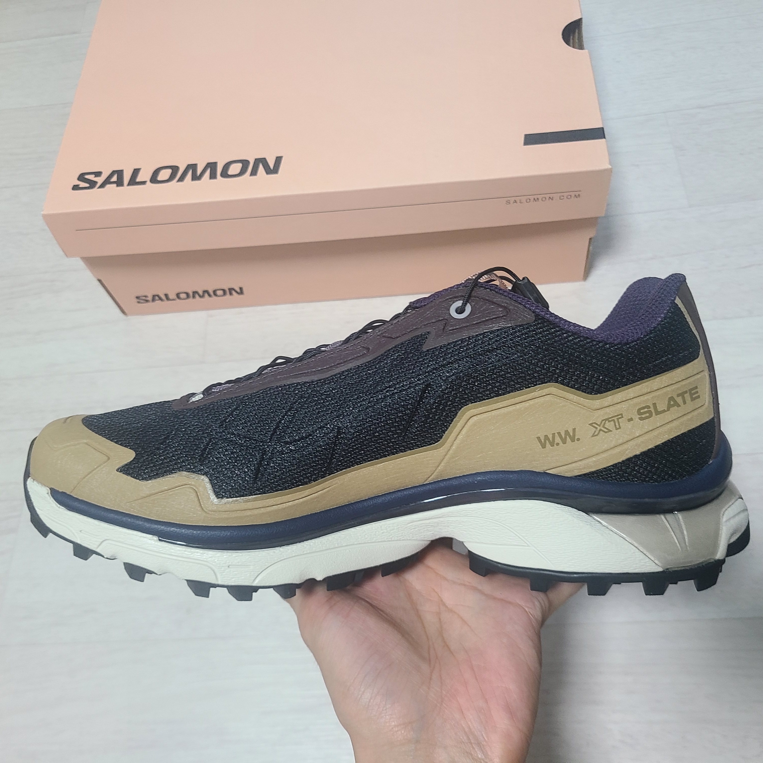 Salomon x Wood Wood XT-Slate Black Kelp 착용 스타일 - 2