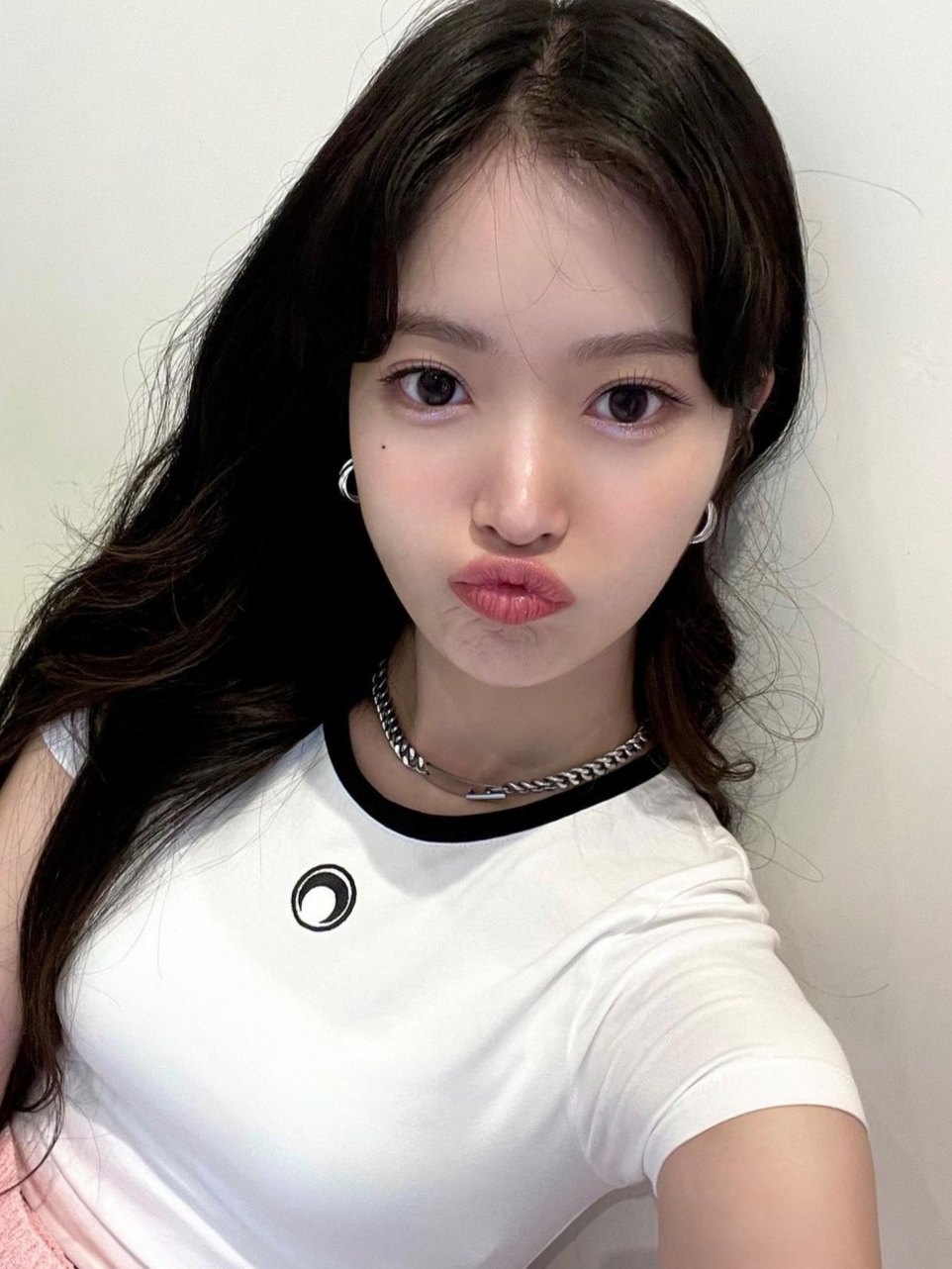 (W) Marine Serre Organic Cotton Crop Top White 착용 스타일 - 2