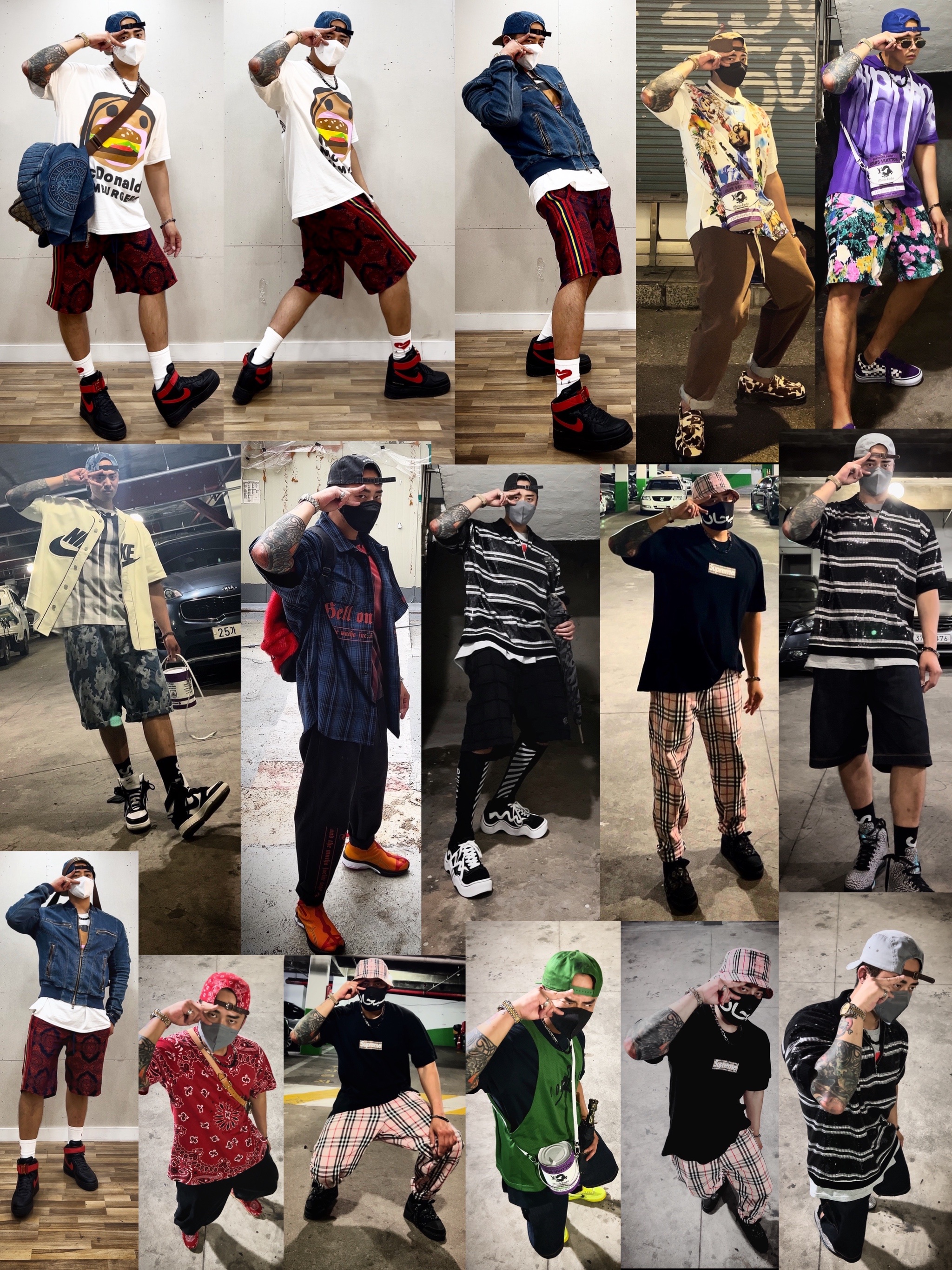 Chrome Hearts Vagasoreass Gold Plated Matte Gold Plated, Nike x Supreme Shox Ride 2 SP Neutral Olive 착용 스타일 - 3