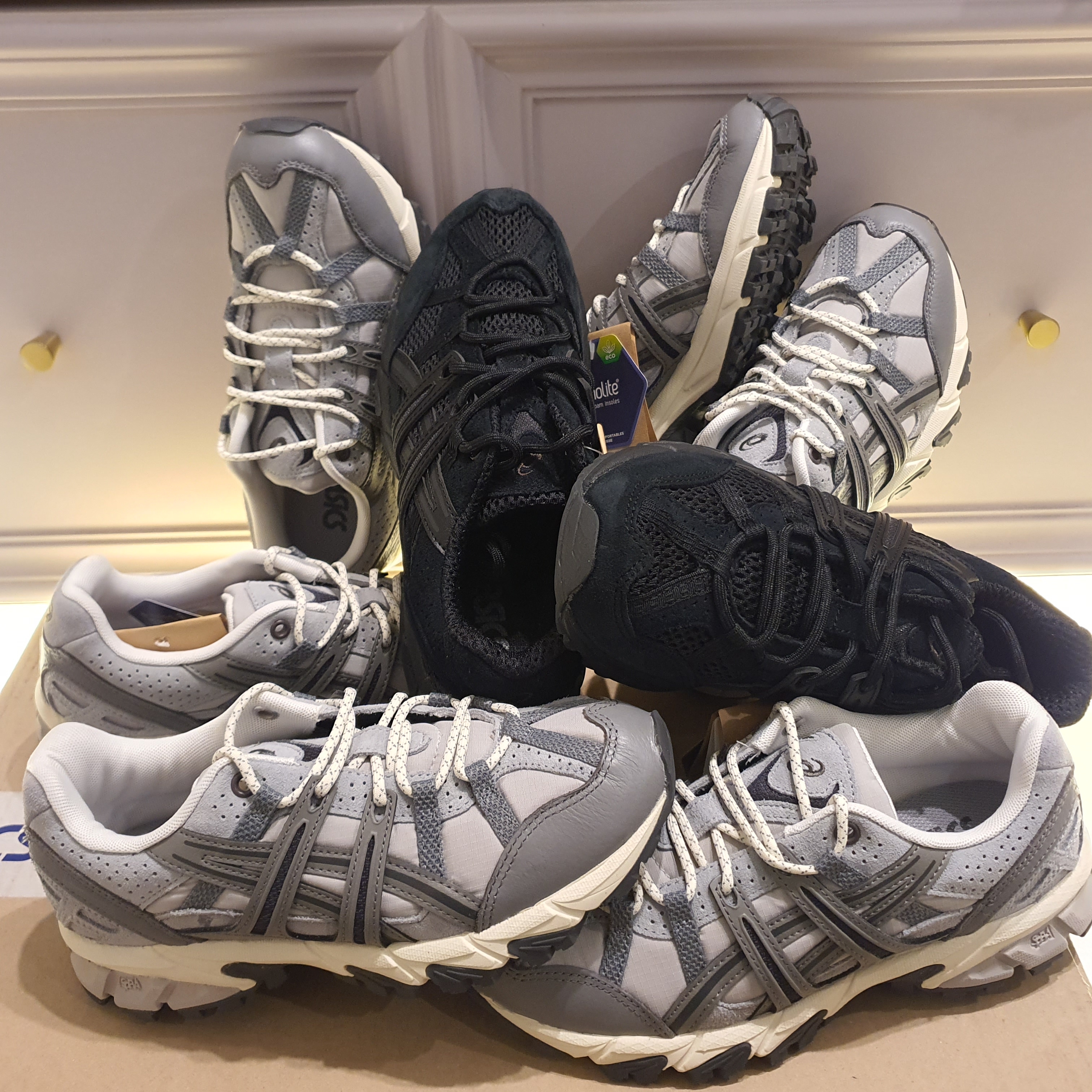 Asics Gel-Sonoma 15-50 Black, Asics Gel-Sonoma 15-50 Oyster Grey Clay Grey 착용 스타일