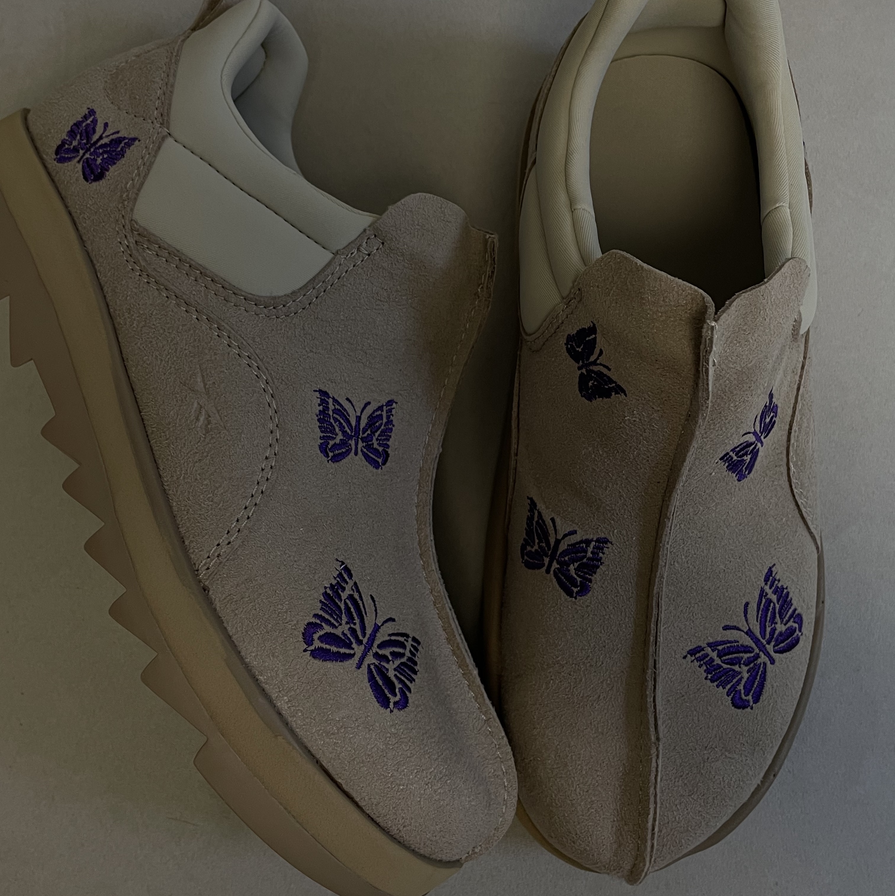 Reebok x Needles Beatnik Moc Modern Beige Extreme Purple 착용 스타일 - 1