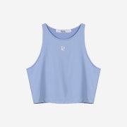 Porta Women Crop Jersey Sleeveless Blue