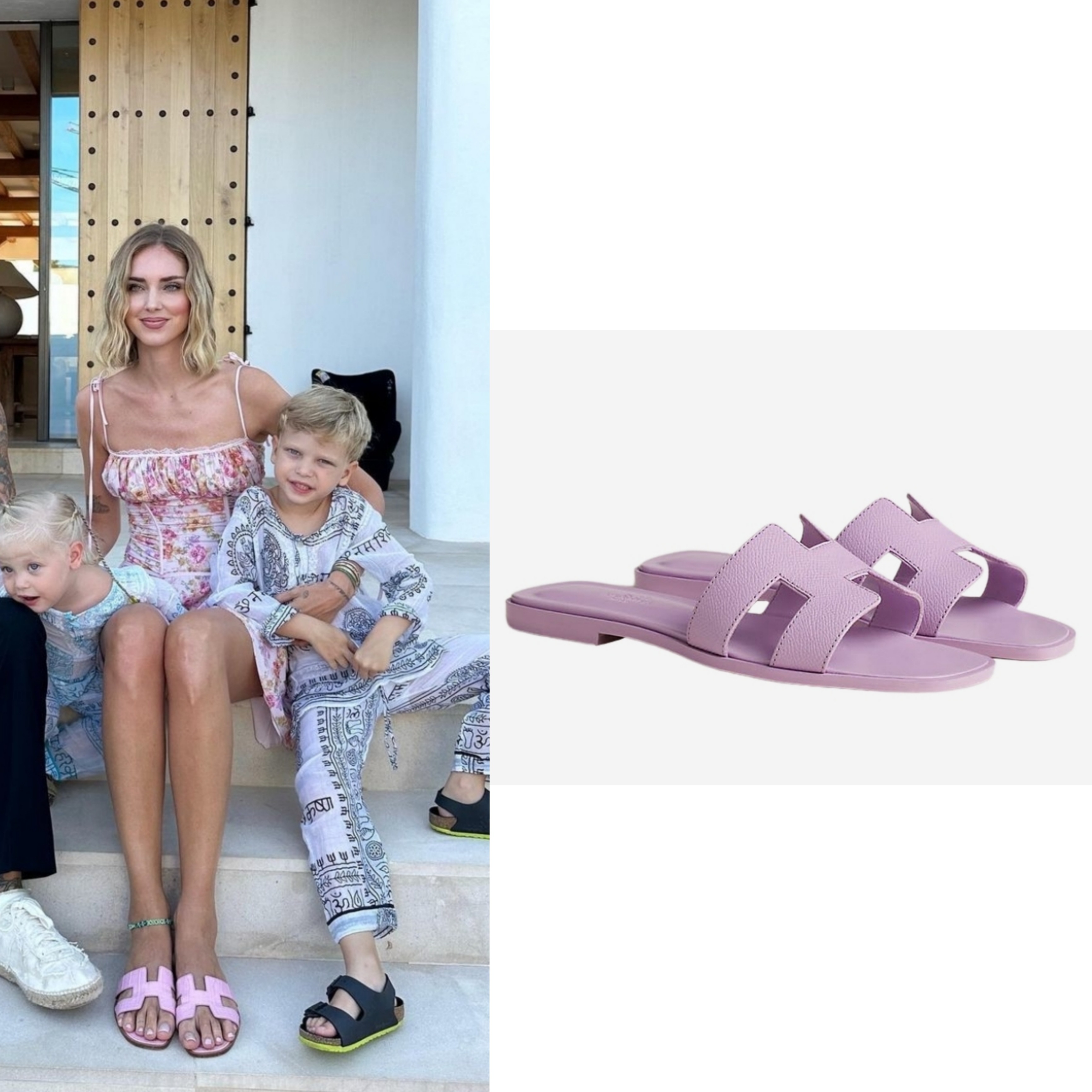 (W) Hermes Oran Sandal Epsom & Violet Amethyste 착용 스타일