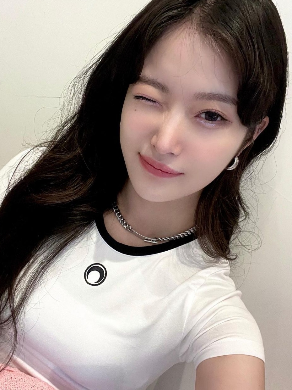 (W) Marine Serre Organic Cotton Crop Top White 착용 스타일 - 3