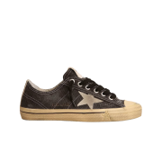 Golden Goose V-Star Black Canvas with Ice Grey Suede Star Sneakers - Korea Exclusive