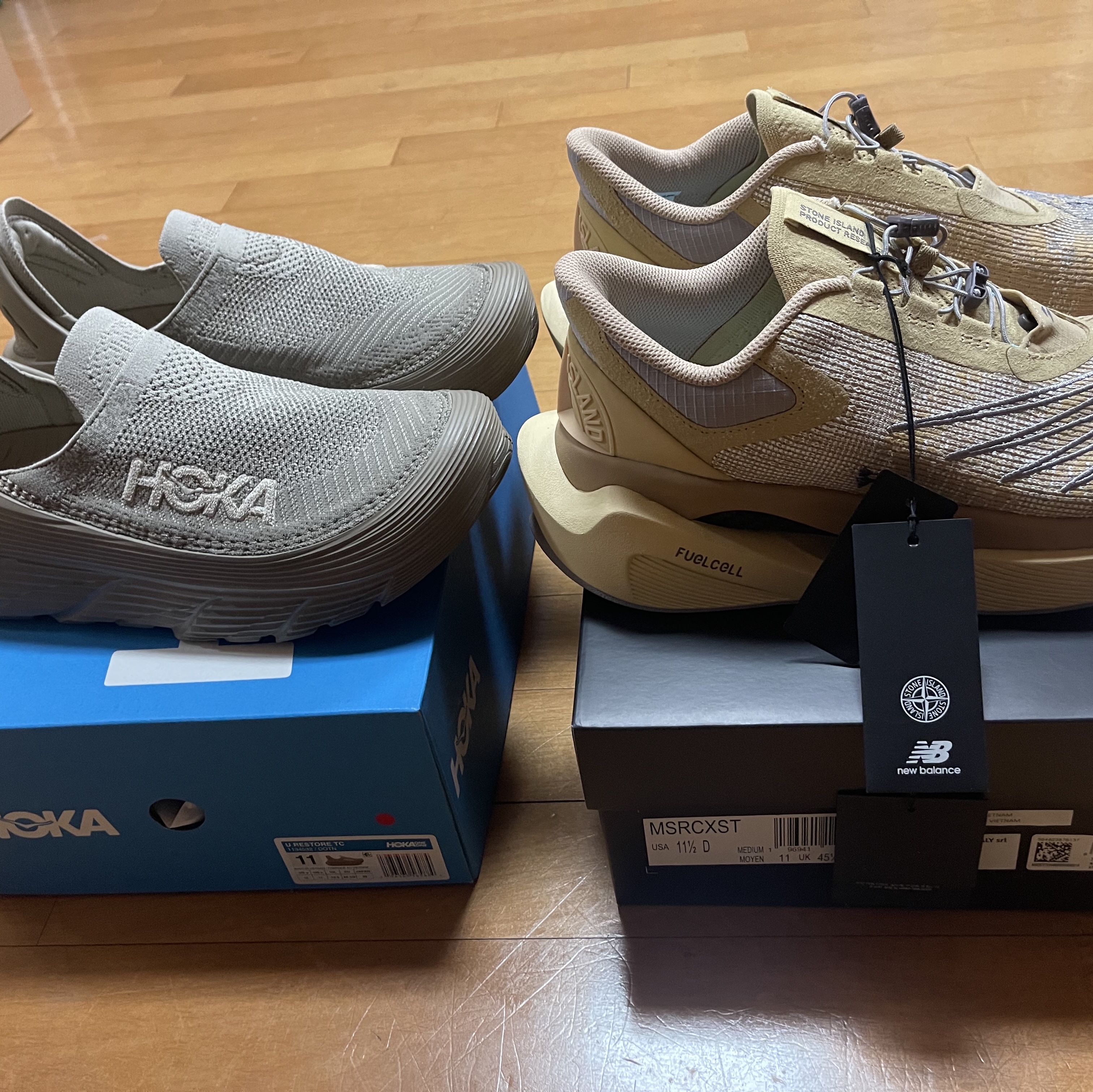 Hoka Restore TC Dune Oxford Tan 착용 스타일 - 4