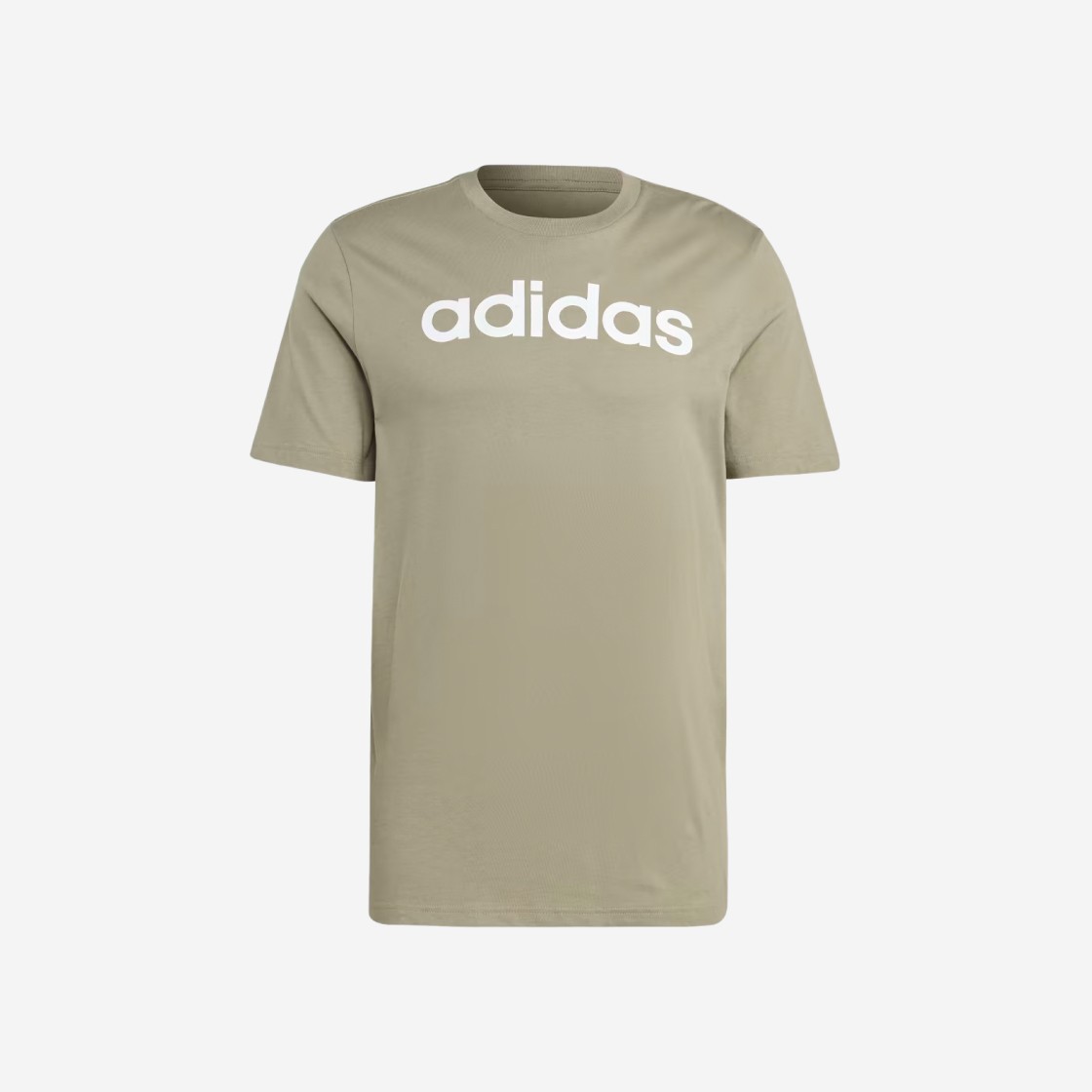 Adidas Essentials Single Jersey Linear Embroidered Logo T-Shirt Silver Pebble - KR Sizing 상세 이미지 1