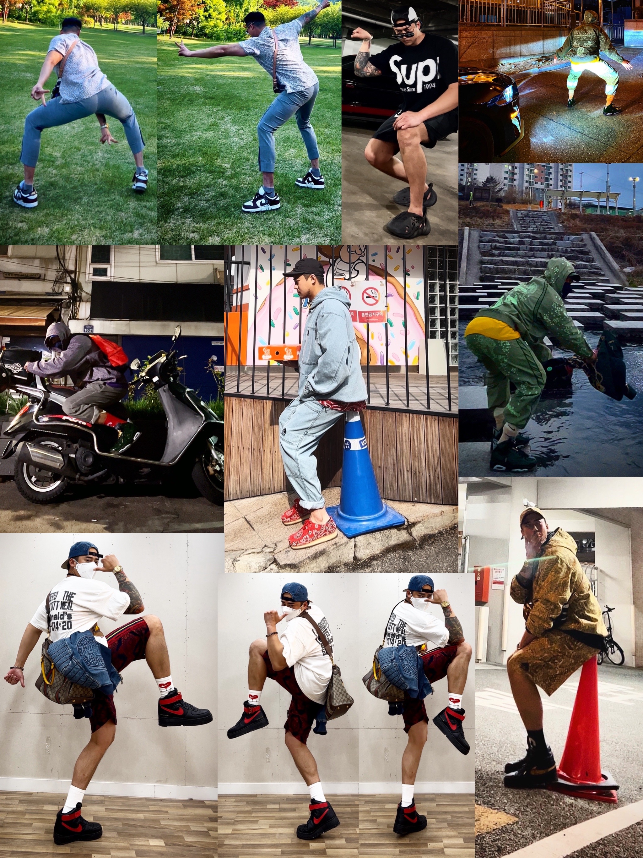 Chrome Hearts Vagasoreass Gold Plated Matte Gold Plated, Nike x Supreme Shox Ride 2 SP Neutral Olive 착용 스타일 - 4