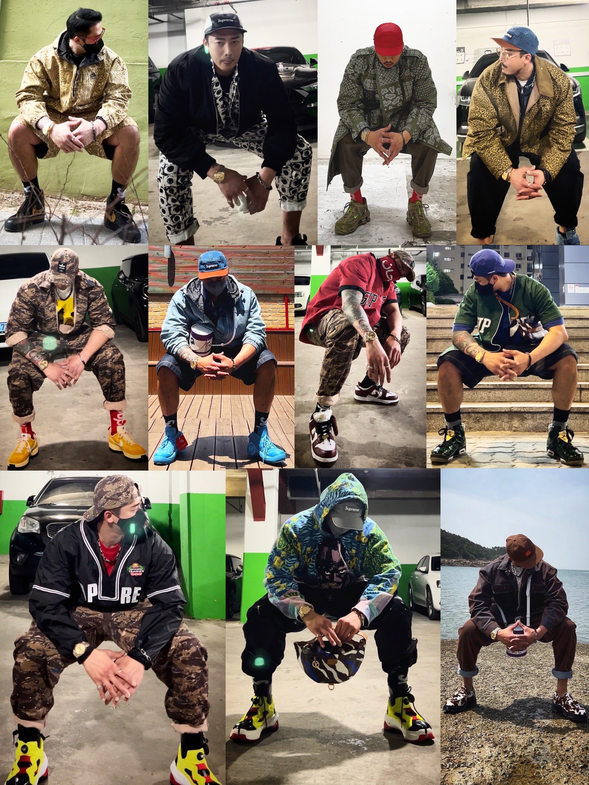 Supreme x Burberry Shearling Collar Down Puffer Jacket Pink - 22SS, Supreme x Burberry Crusher Pink - 22SS 착용 스타일 - 5