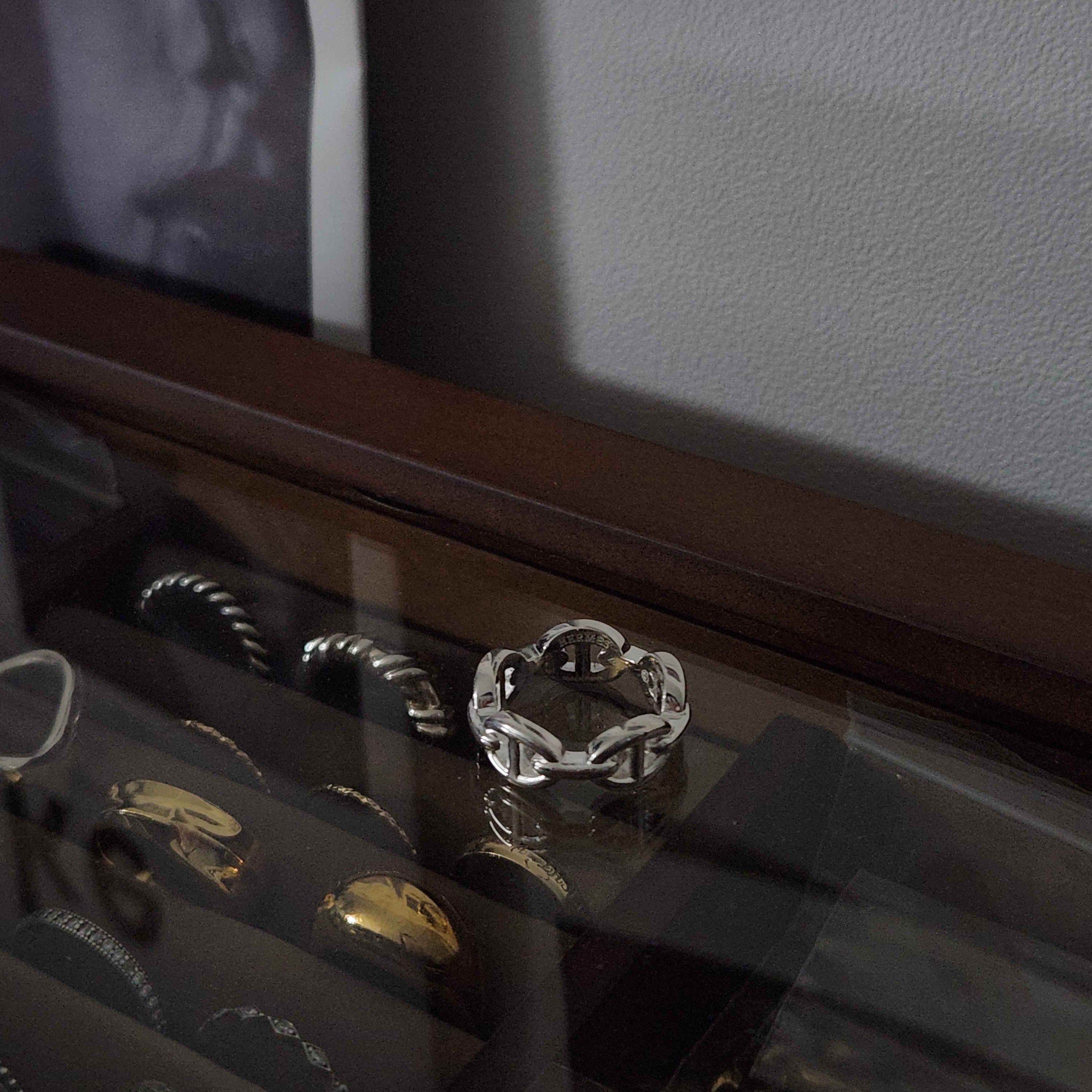 (W) Hermes Small Chaine D'Ancre Enchainee Ring Sterling Silver 착용 스타일