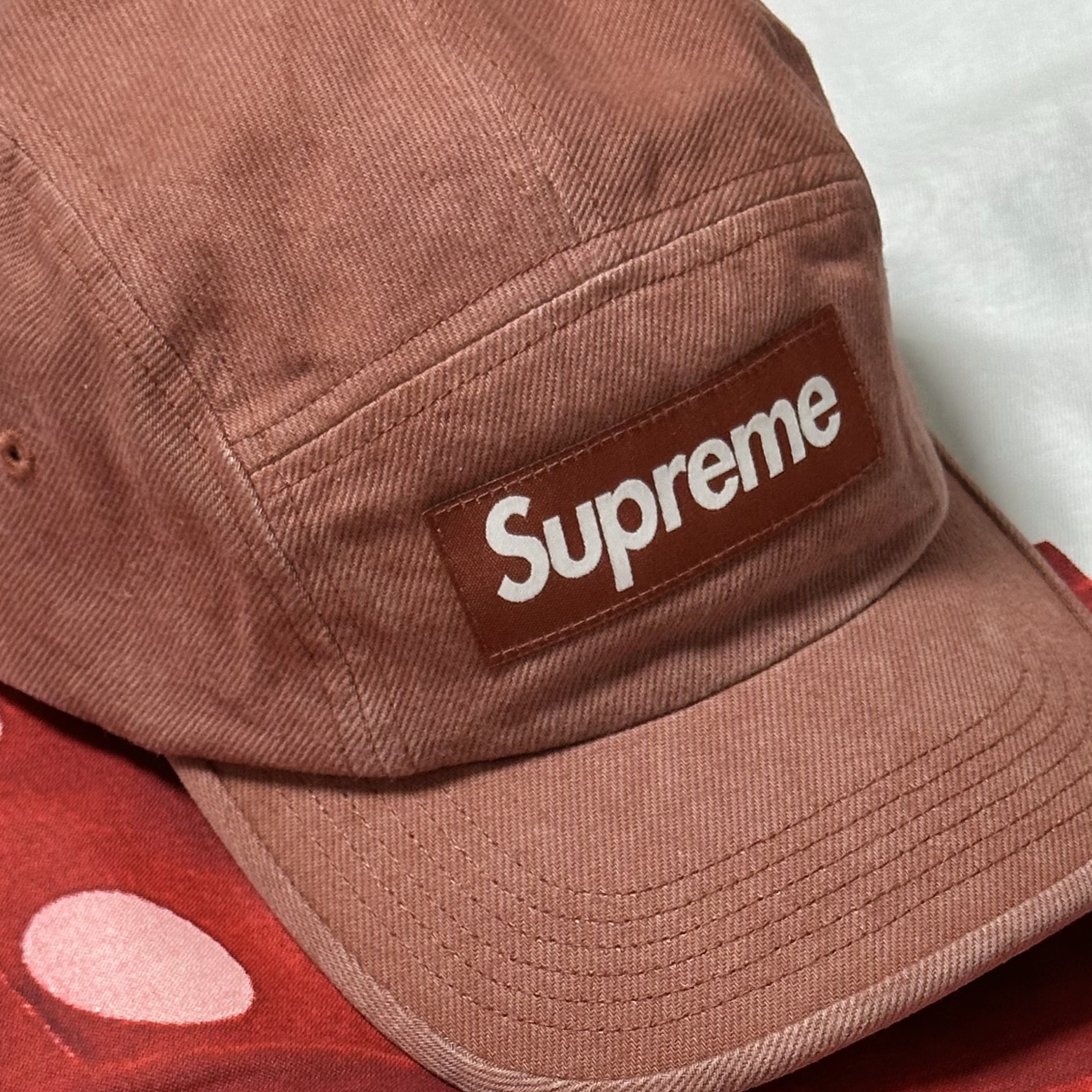 Supreme Denim Camp Cap Rust - 23SS 착용 스타일