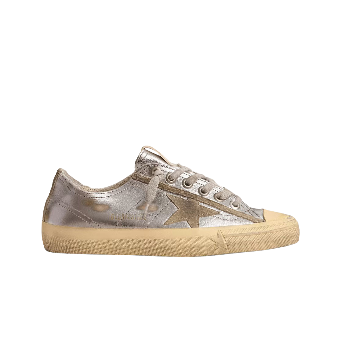 (W) 골든구스 브이스타 아이스 그레이 스웨이드 스타 실버 메탈릭 레더 스니커즈 - 한국 한정((W) Golden Goose V-Star Silver Metallic Leather with Ice Grey Suede Star Sneakers - Korea Exclusive) - 1