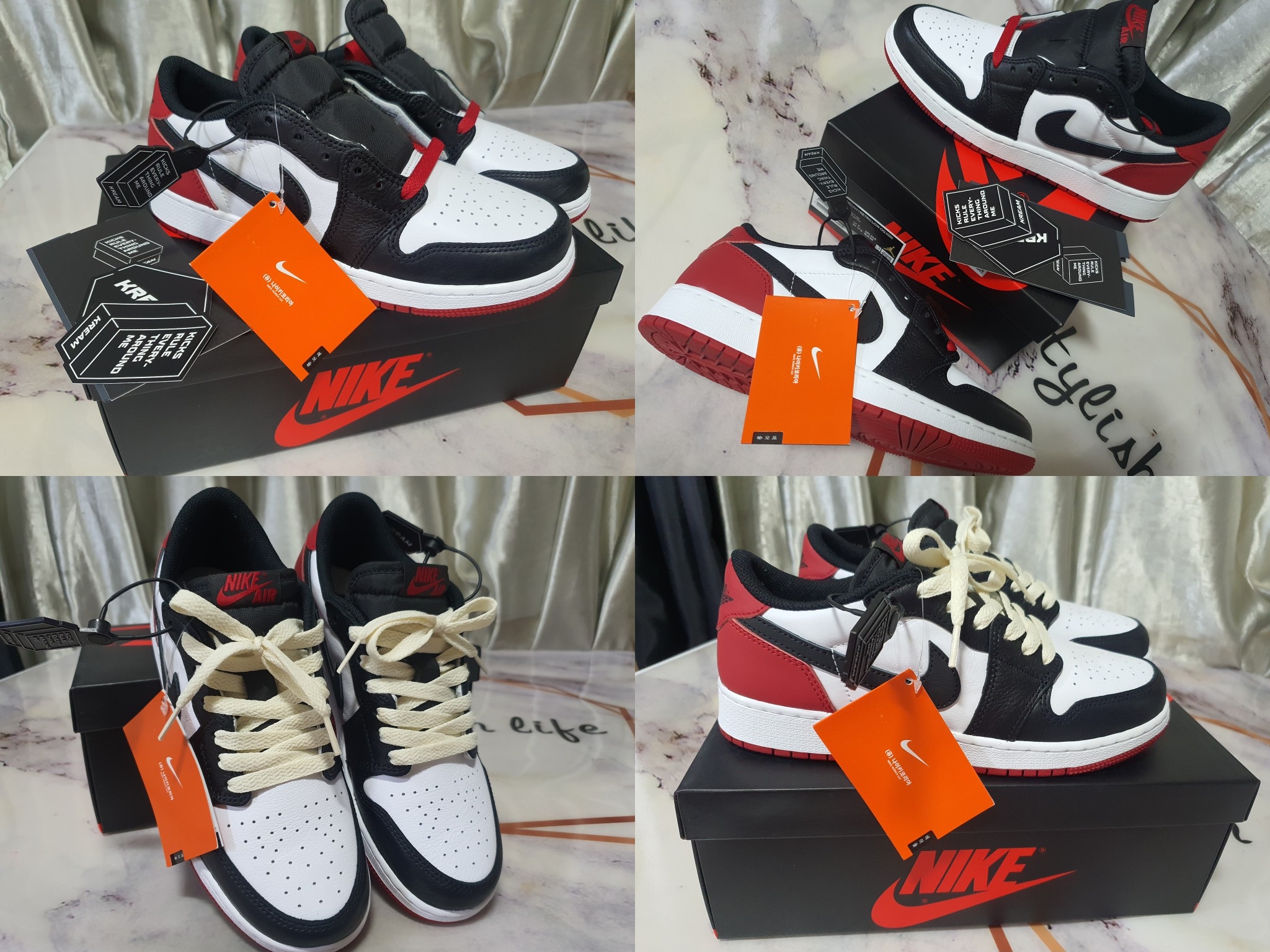 (GS) Jordan 1 Retro Low OG Black Toe 착용 스타일