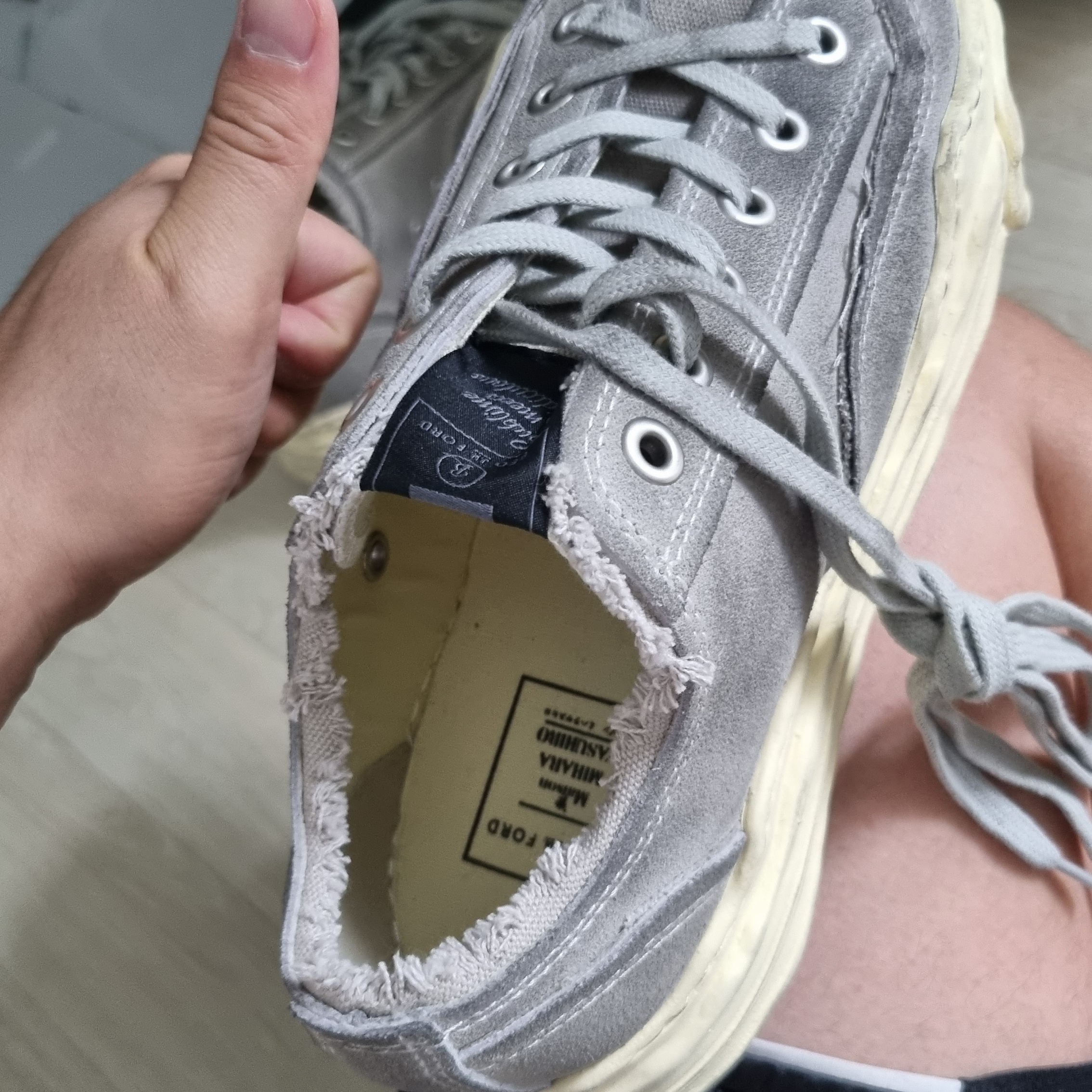 Maison Mihara Yasuhiro x Bed J.W. Ford Hank OG Sole Low-top Sneakers Gray 착용 스타일