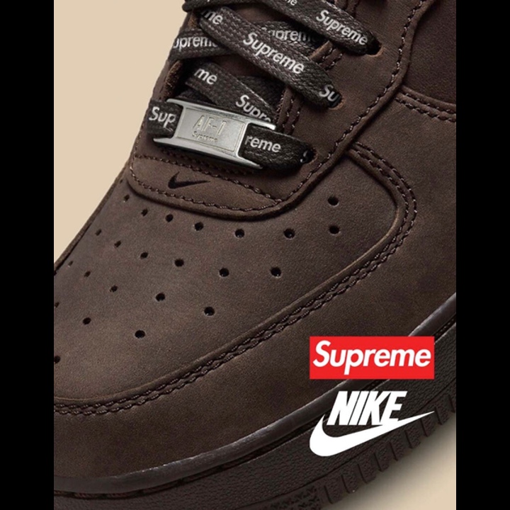 Nike x Supreme Air Force 1 Low Baroque Brown 착용 스타일 - 3
