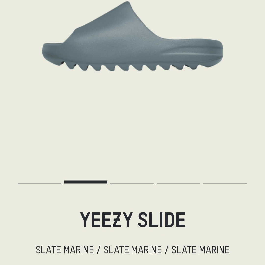 Adidas Yeezy Slide Slate Marine 착용 스타일