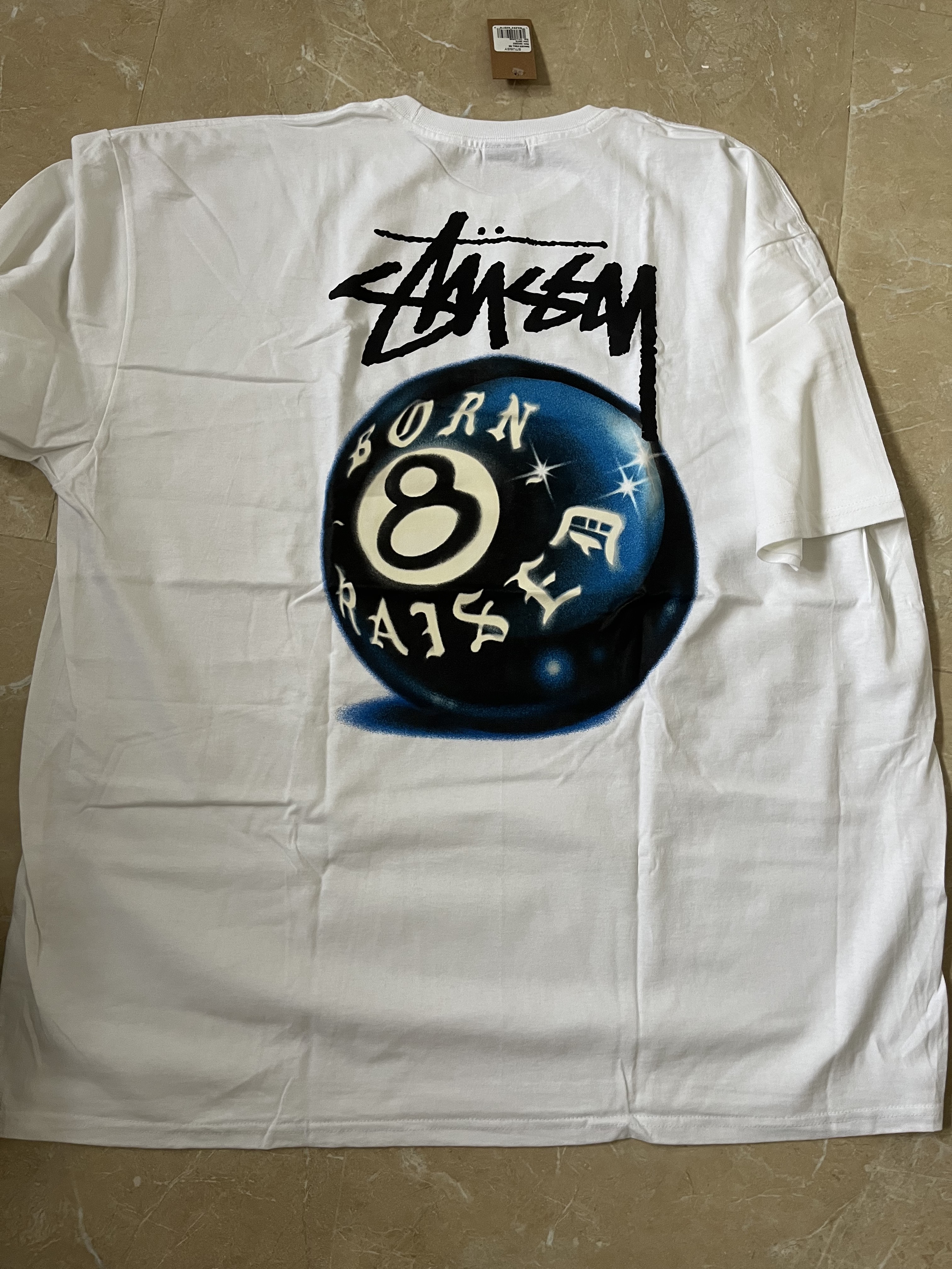 Stussy x Born X Raised Logo Zip Hoodie Black, Stussy x Born X Raised Handstyles T-Shirt Black 착용 스타일 - 4