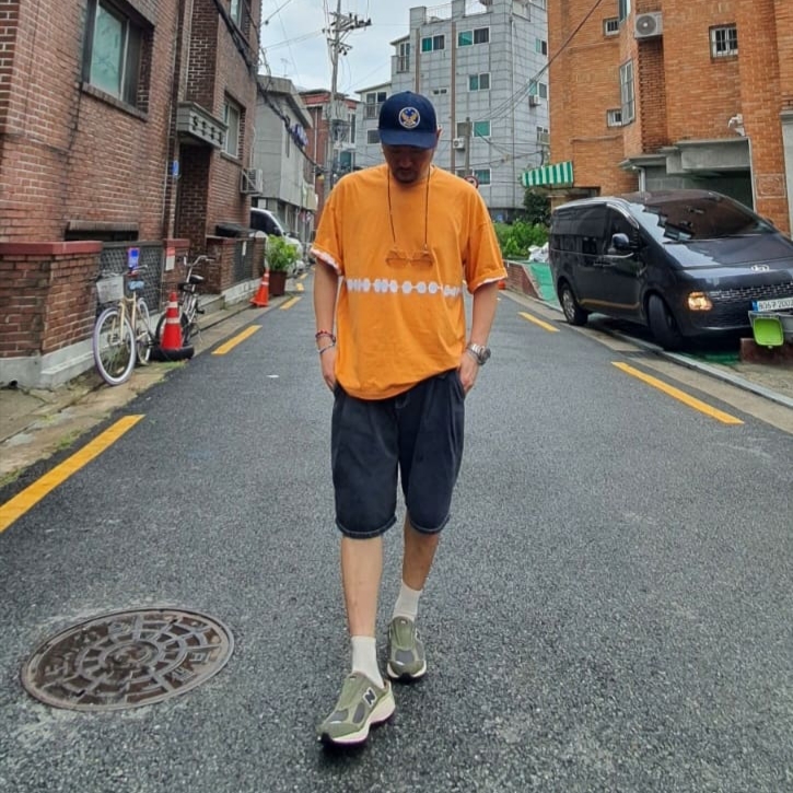Double RL Garment Dyeing Twill Ball Cap Indigo 착용 스타일