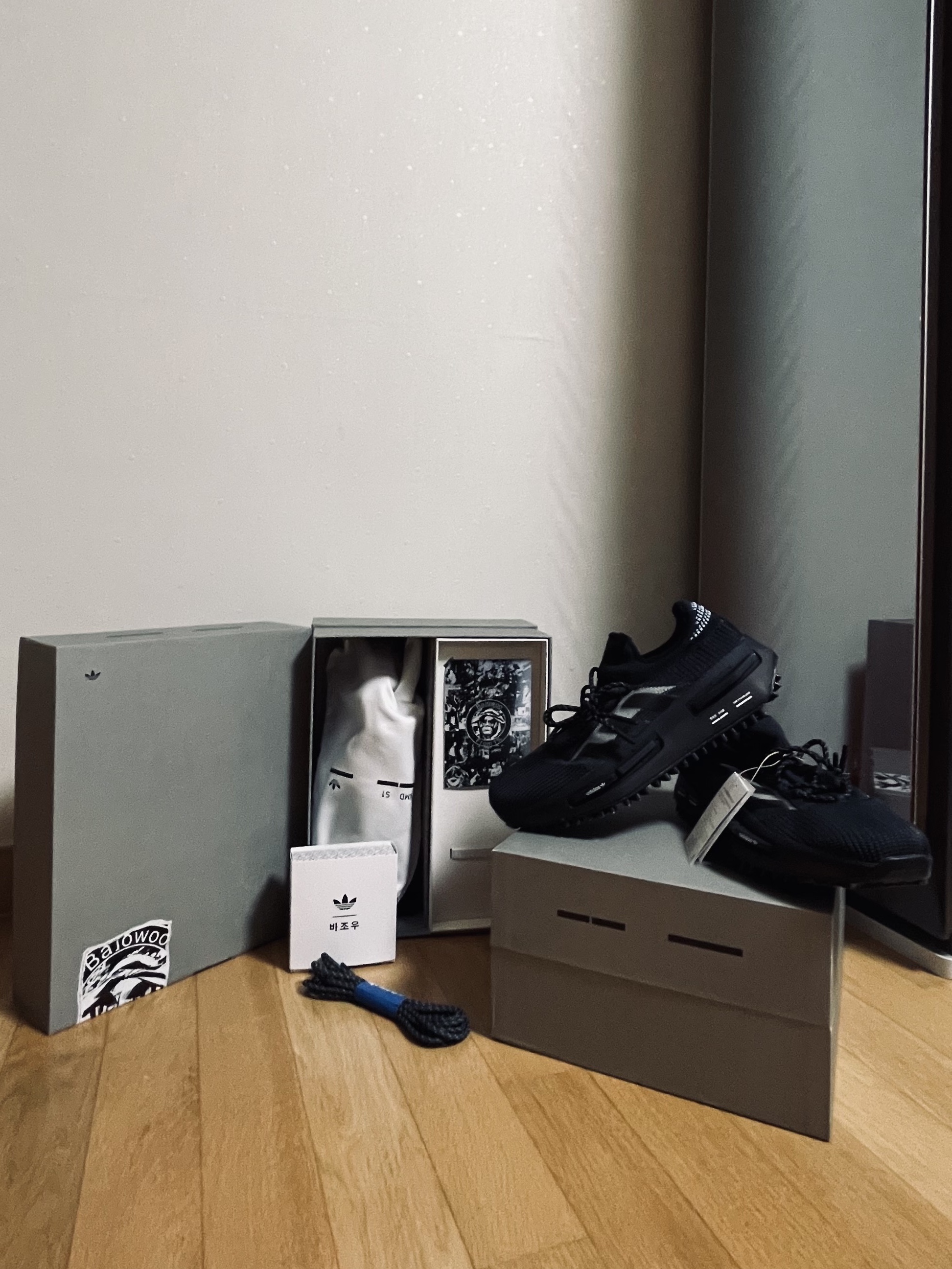 Adidas x Bajowoo NMD S1 Carbon Core Black 착용 스타일