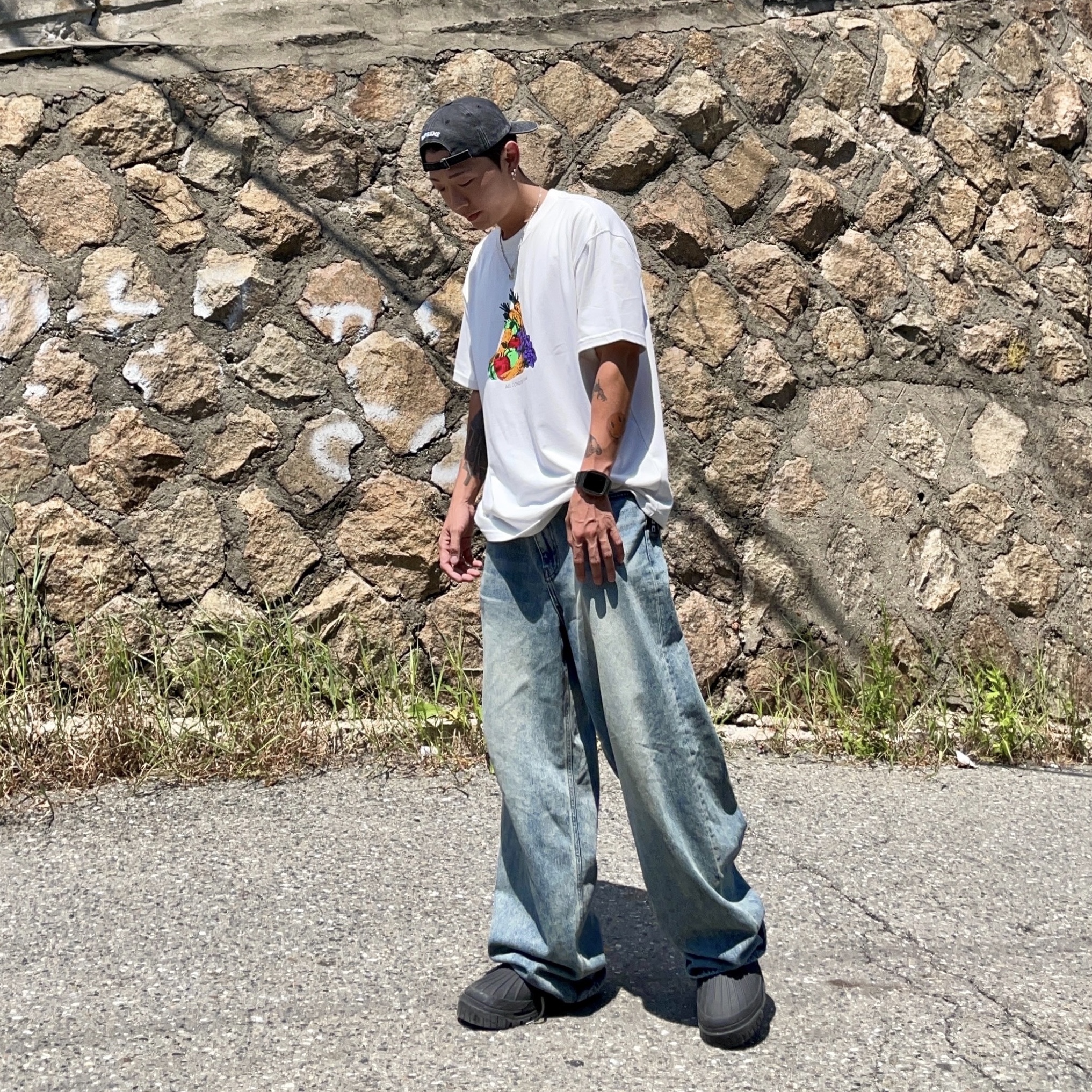 Supreme Pigment Canvas S Logo 6-Panel Black - 23SS, Nike ACG Fruit and Veggies T-Shirt - US/EU 착용 스타일