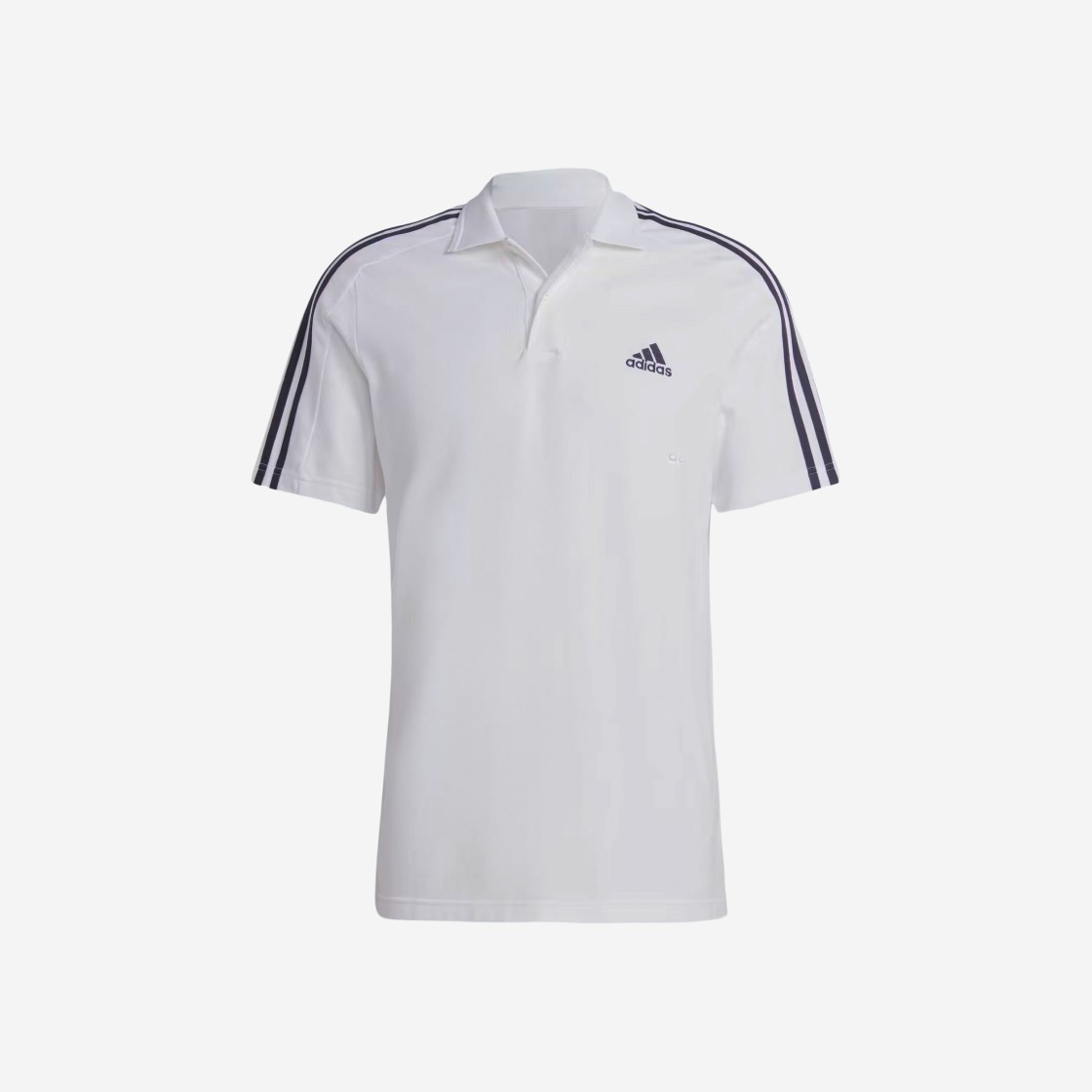 Adidas Essentials Pique Embroidered Small Logo 3-Stripes Polo Shirt White Black - KR Sizing 상세 이미지 1