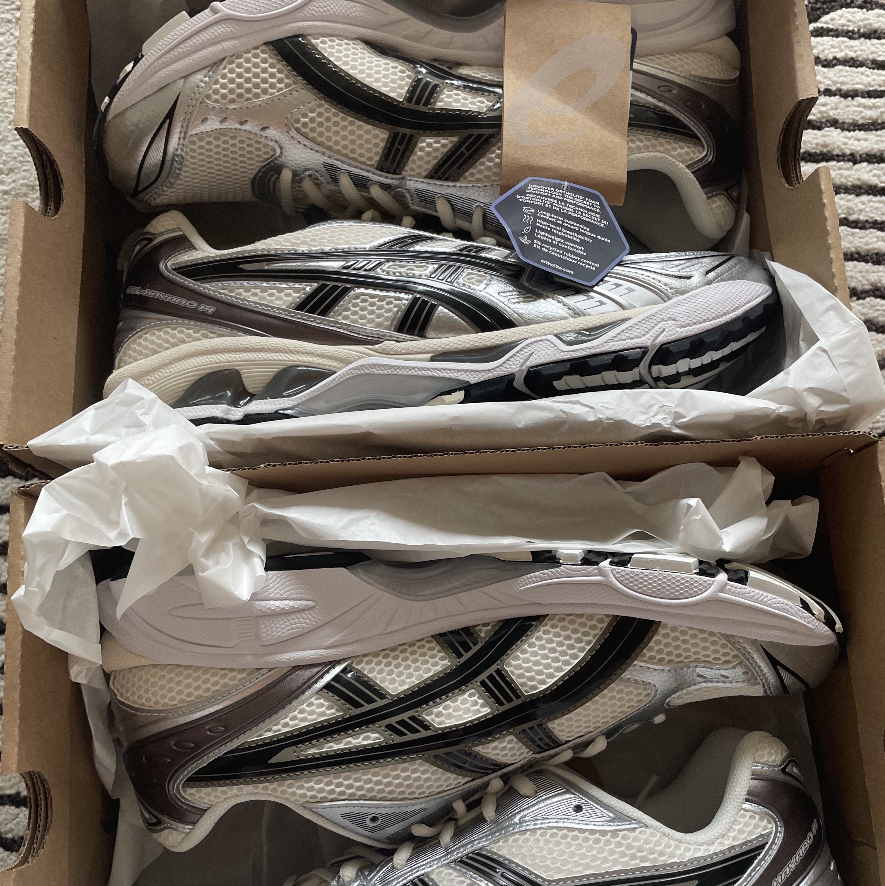 Asics Gel-Kayano 14 Cream Black 착용 스타일