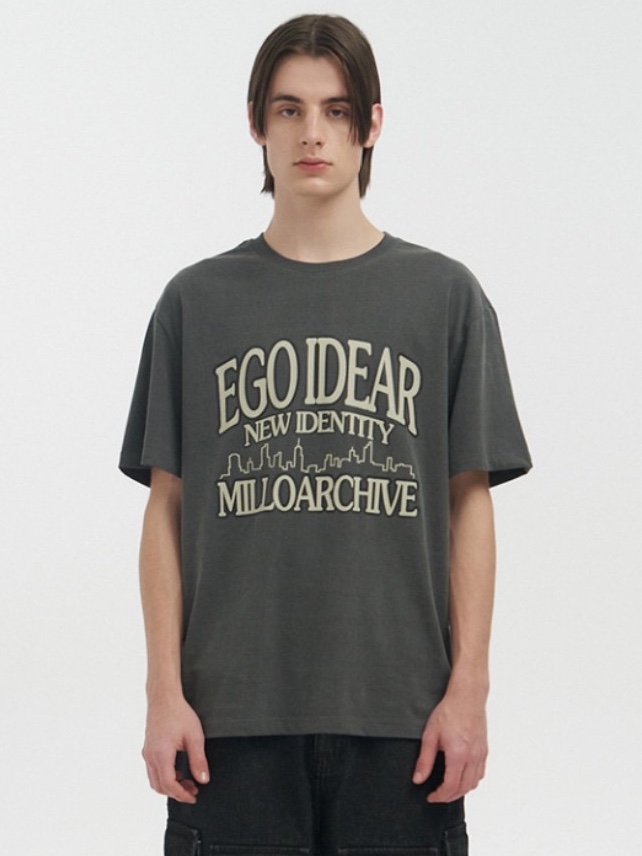 Millo Archive Ego Ideal Arch T-Shirt Cement Gray 착용 스타일 - 2