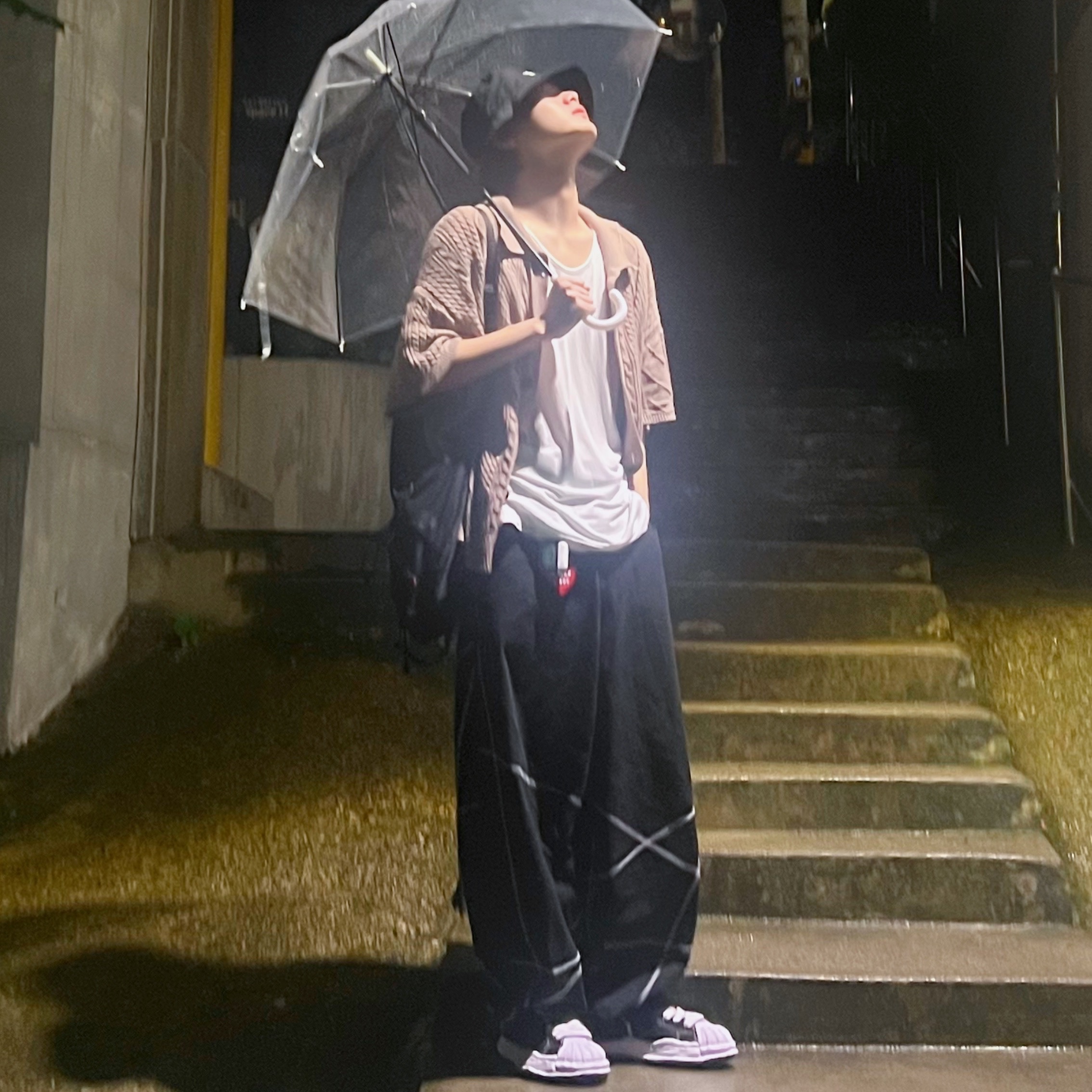 Maison Mihara Yasuhiro Blakey OG Sole Canvas High-top Sneakers Black 착용 스타일